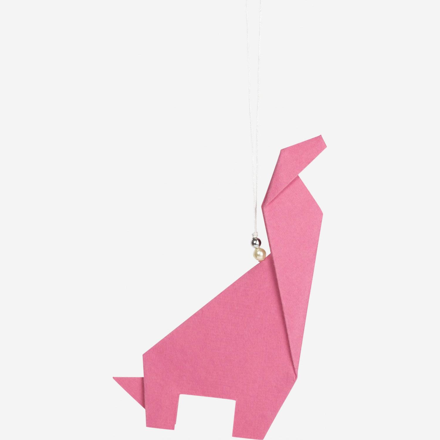 Décoration de Noël - Origami à accrocher - Rose