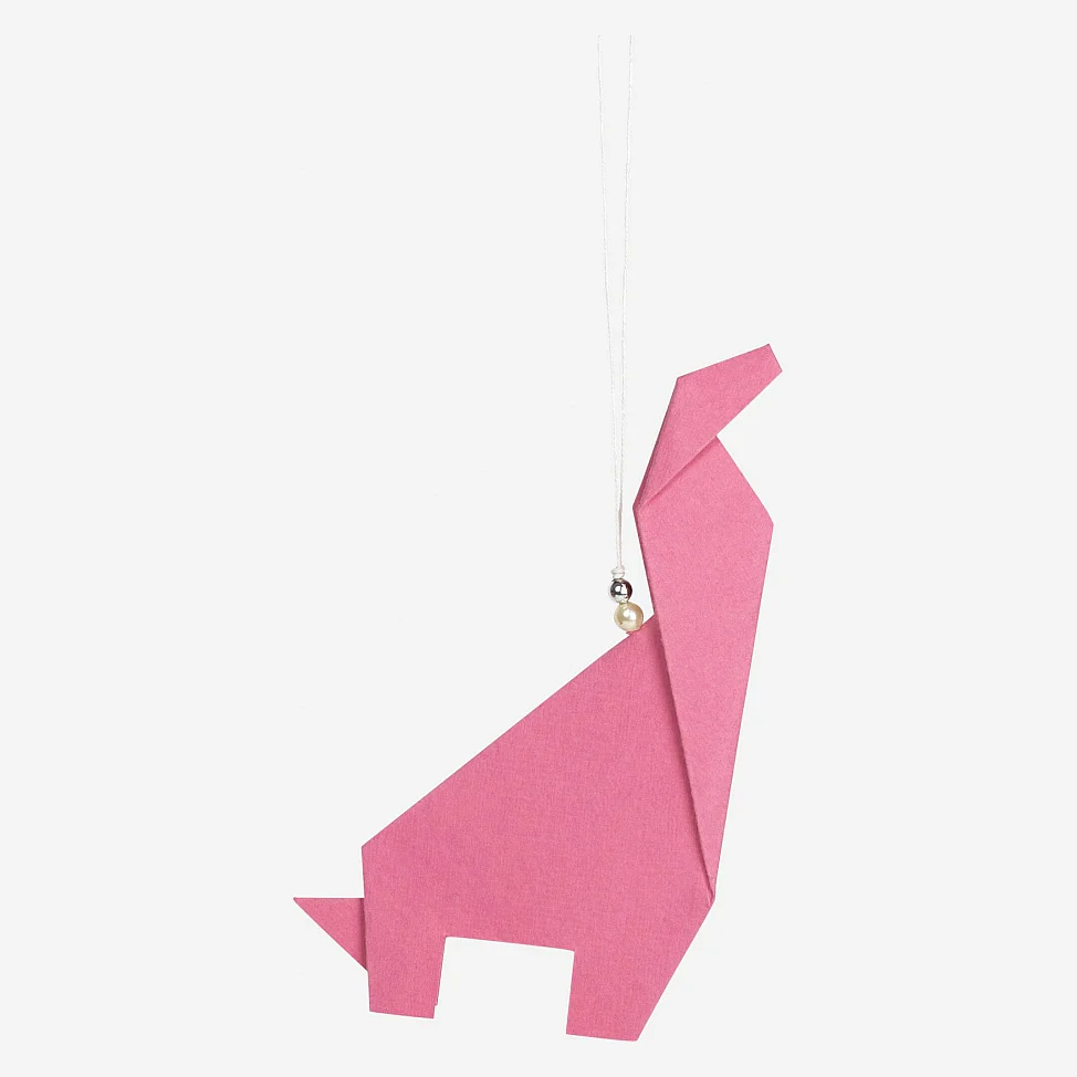 Weihnachtsdekoration - Origami zum Aufhängen - Rosa - 1