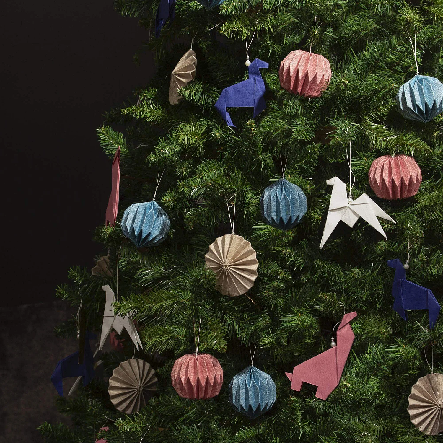 Weihnachtsdekoration - Origami zum Aufhängen - Blau - 2