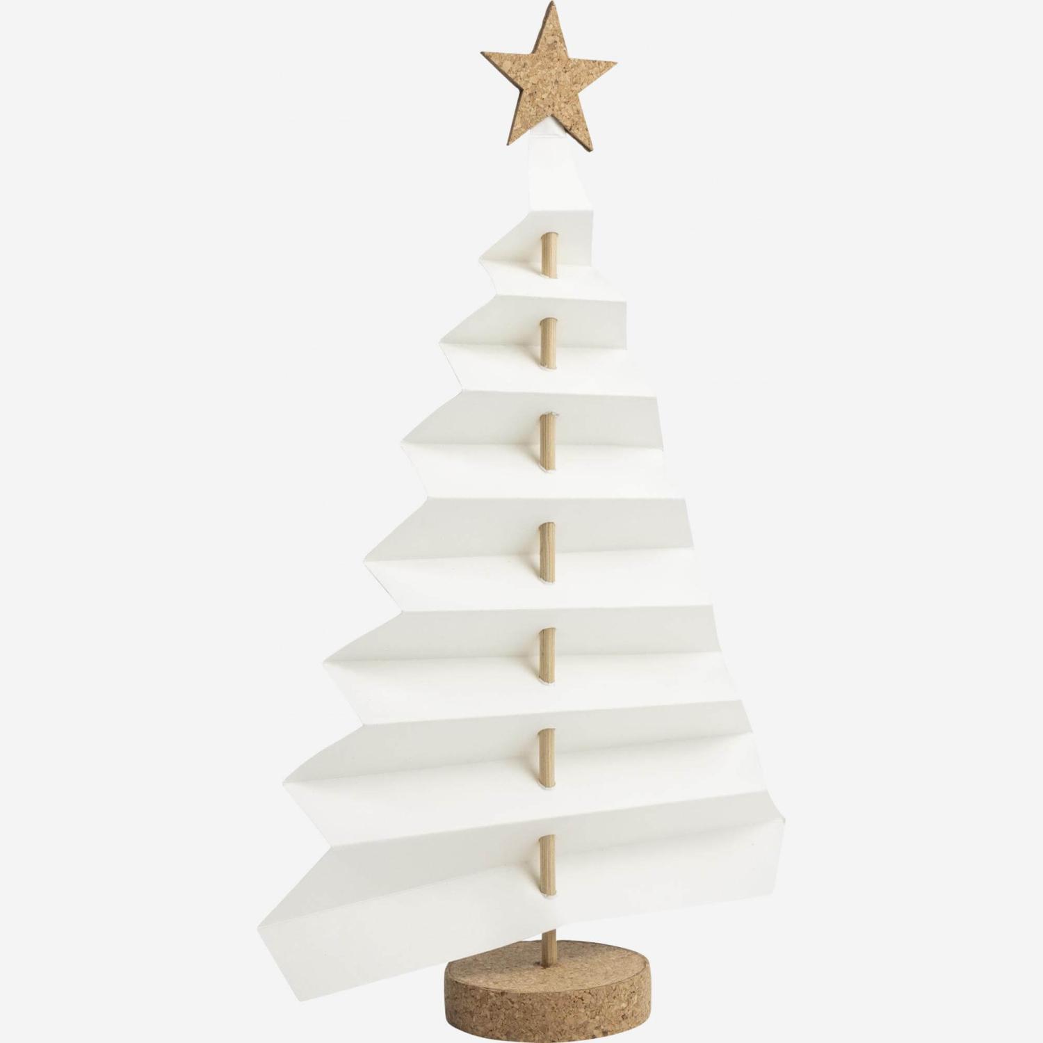 Décoration de Noël - Sapin à poser en papier - Blanc
