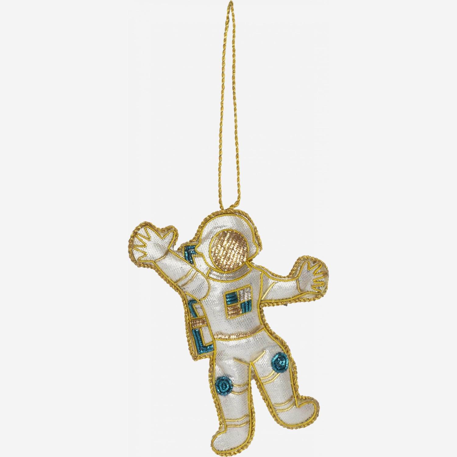 Décoration de Noël - Astronaute à accrocher en velours - Blanc