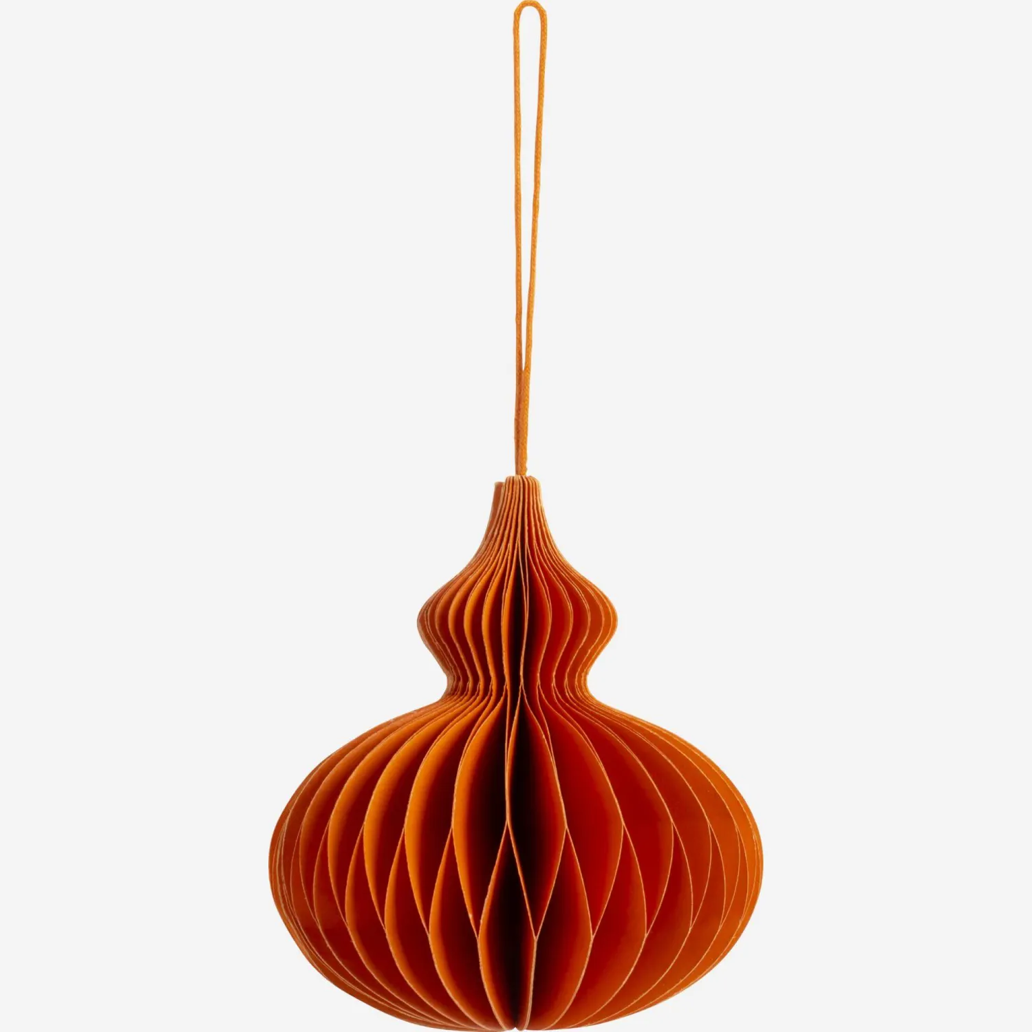 Decoración de Navidad - Bola ovalada para colgar de papel - Rojo oscuro