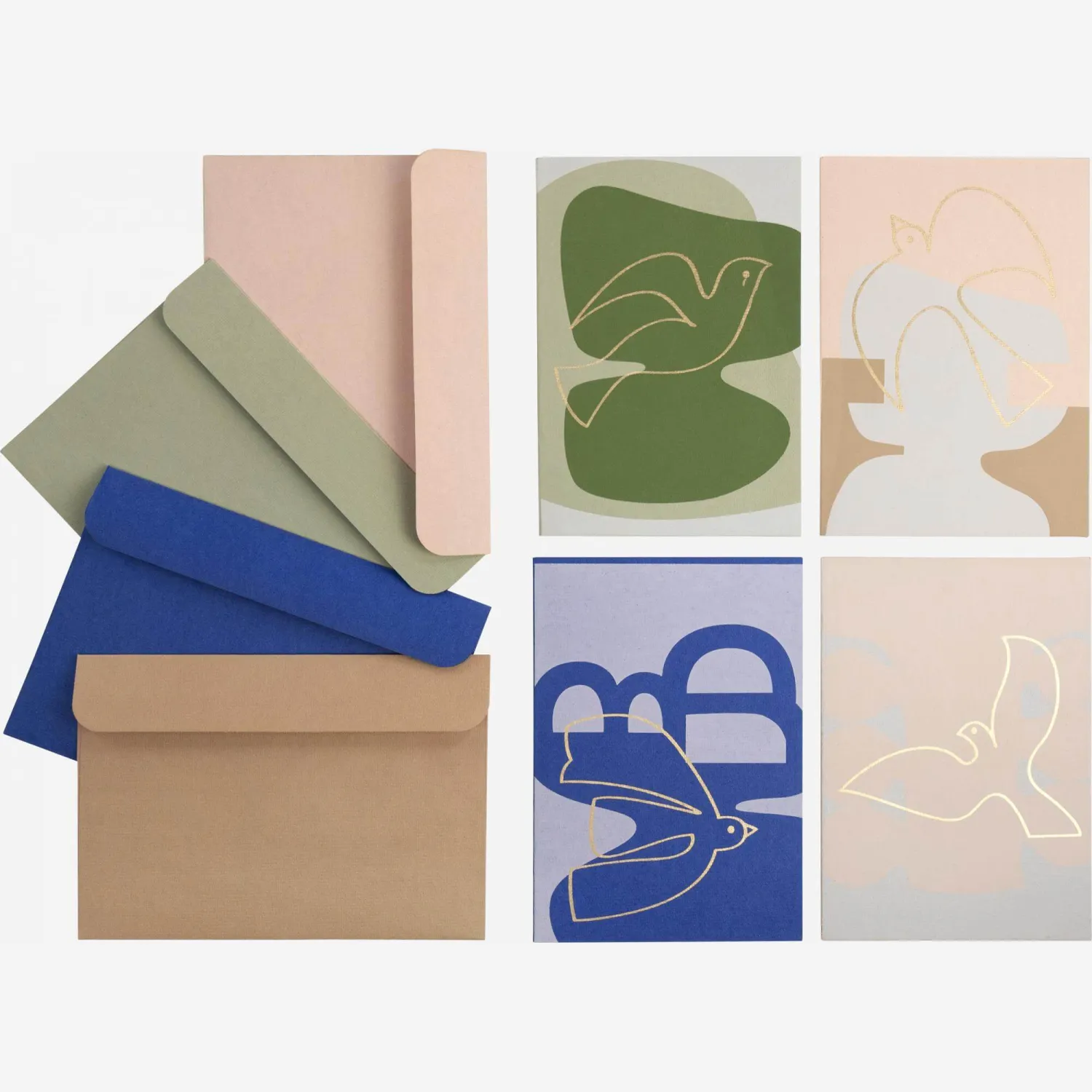 Decoración de Navidad -  Set 4 tarjetas con sobres - Estampado by Floriane Jacques