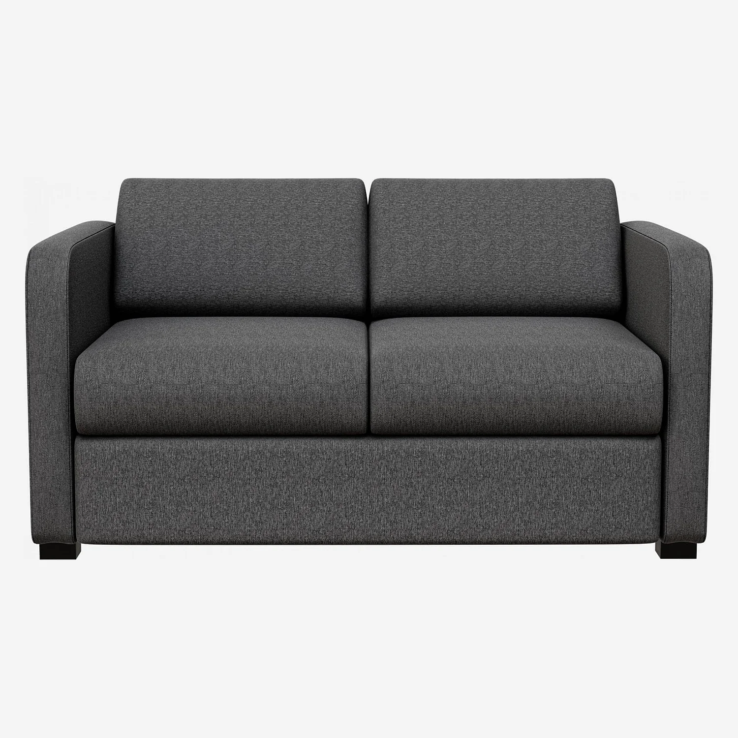 Canapé convertible compact avec accoudoirs fins en tissu - Gris foncé - 1