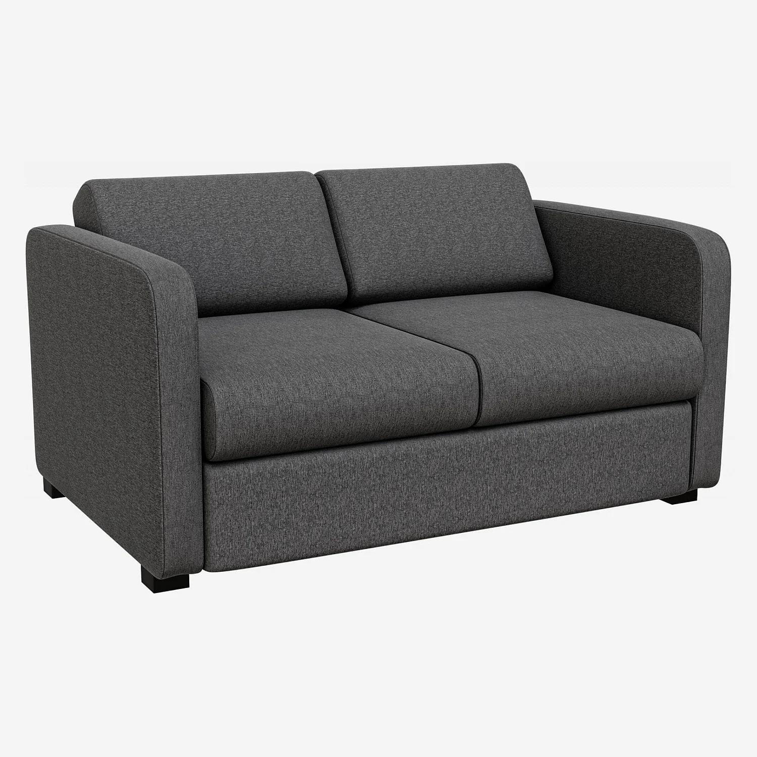 Canapé convertible compact avec accoudoirs fins en tissu - Gris foncé - 2