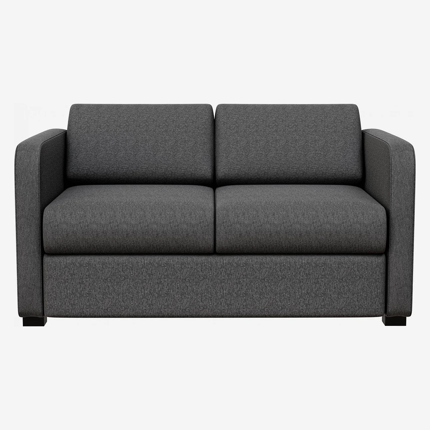 Canapé convertible compact avec accoudoirs fins en tissu - Gris foncé - 1