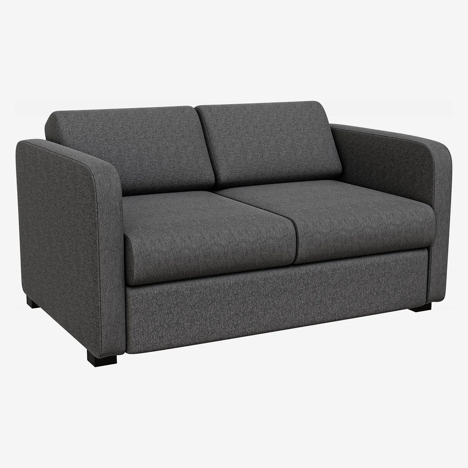 Canapé convertible compact avec accoudoirs fins en tissu - Gris foncé - 2