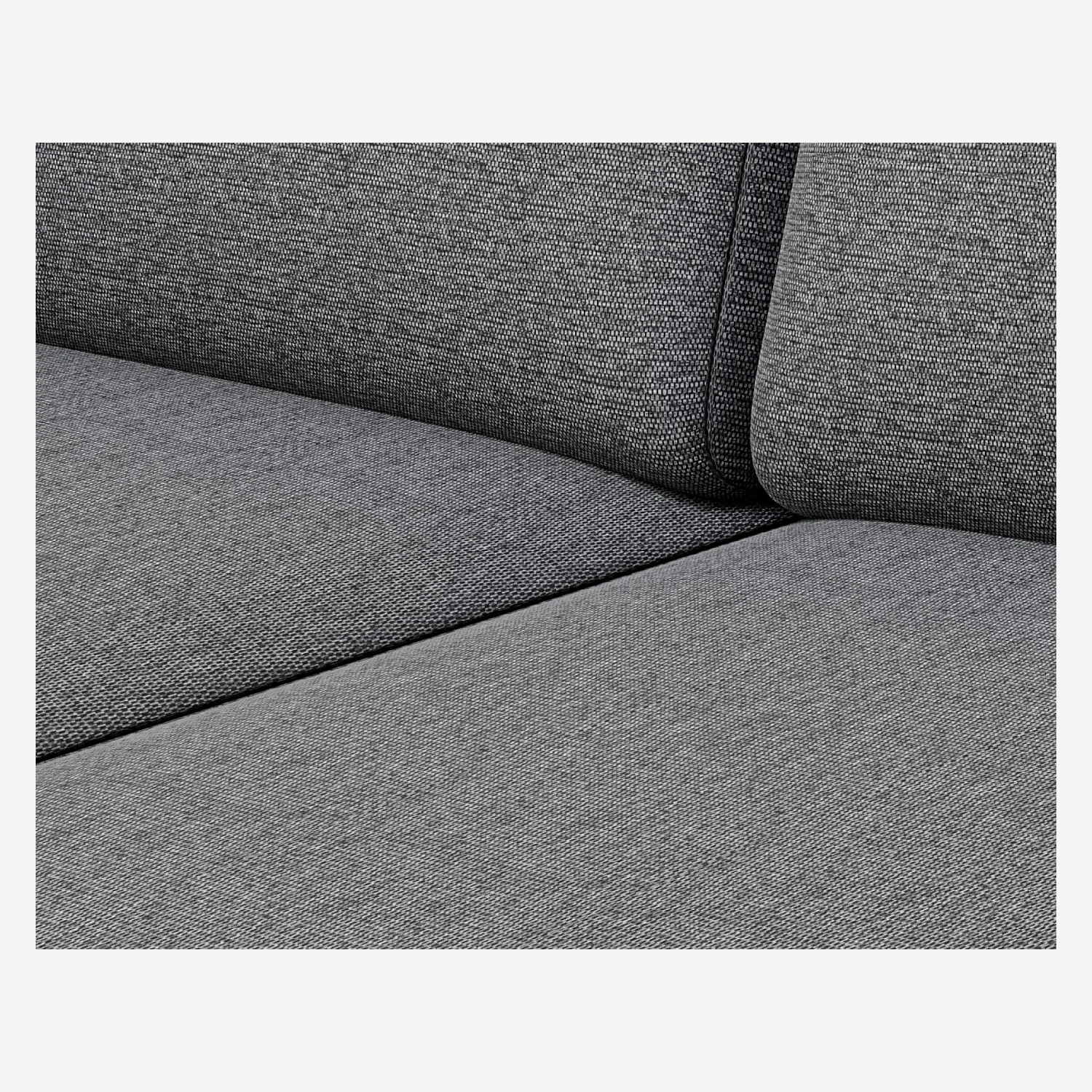 Canapé convertible compact avec accoudoirs fins en tissu - Gris foncé - 4