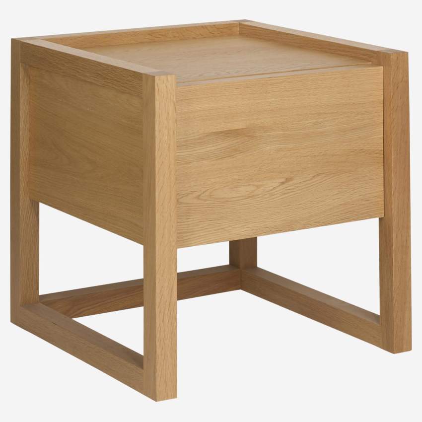 Solid oak bedside table