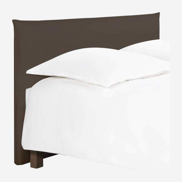 Tête de lit pour sommier en 140 cm en tissu - Gris souris