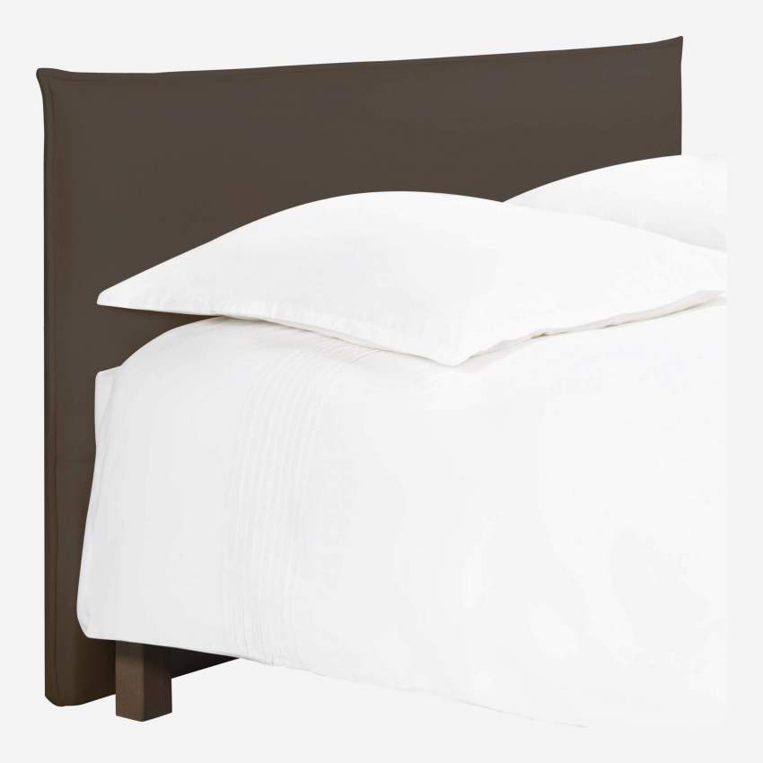 Tête de lit pour sommier en 140 cm en tissu - Gris souris