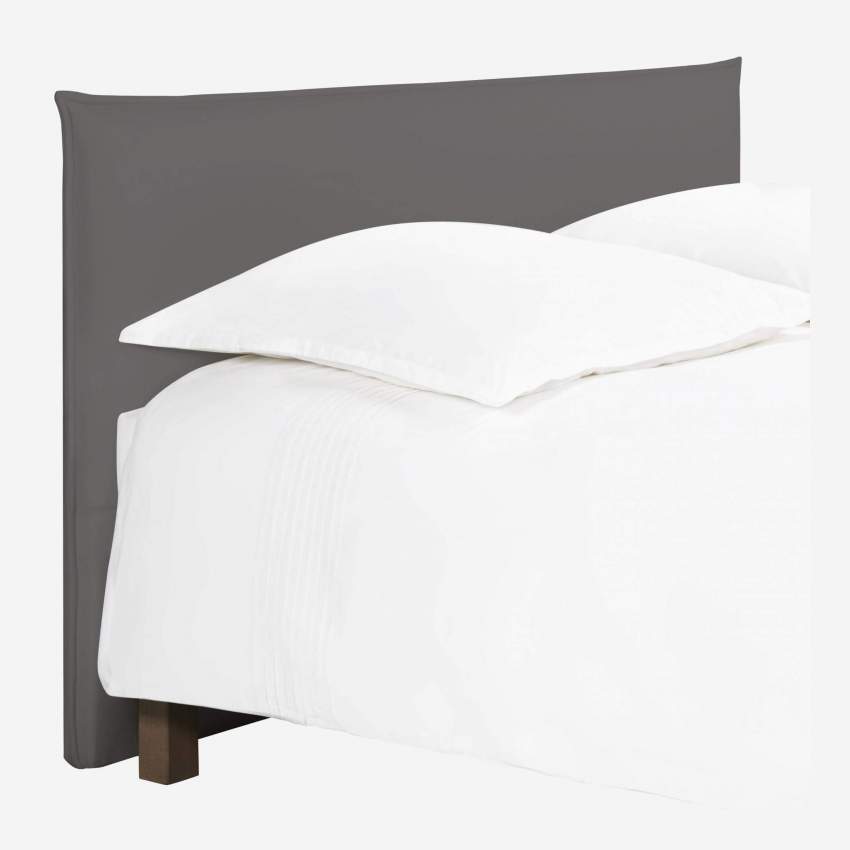 Tête de lit pour sommier en 180 cm en tissu - Gris souris
