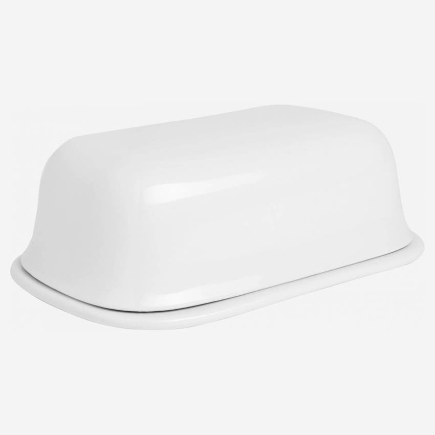 Butter dish in porcelain, white