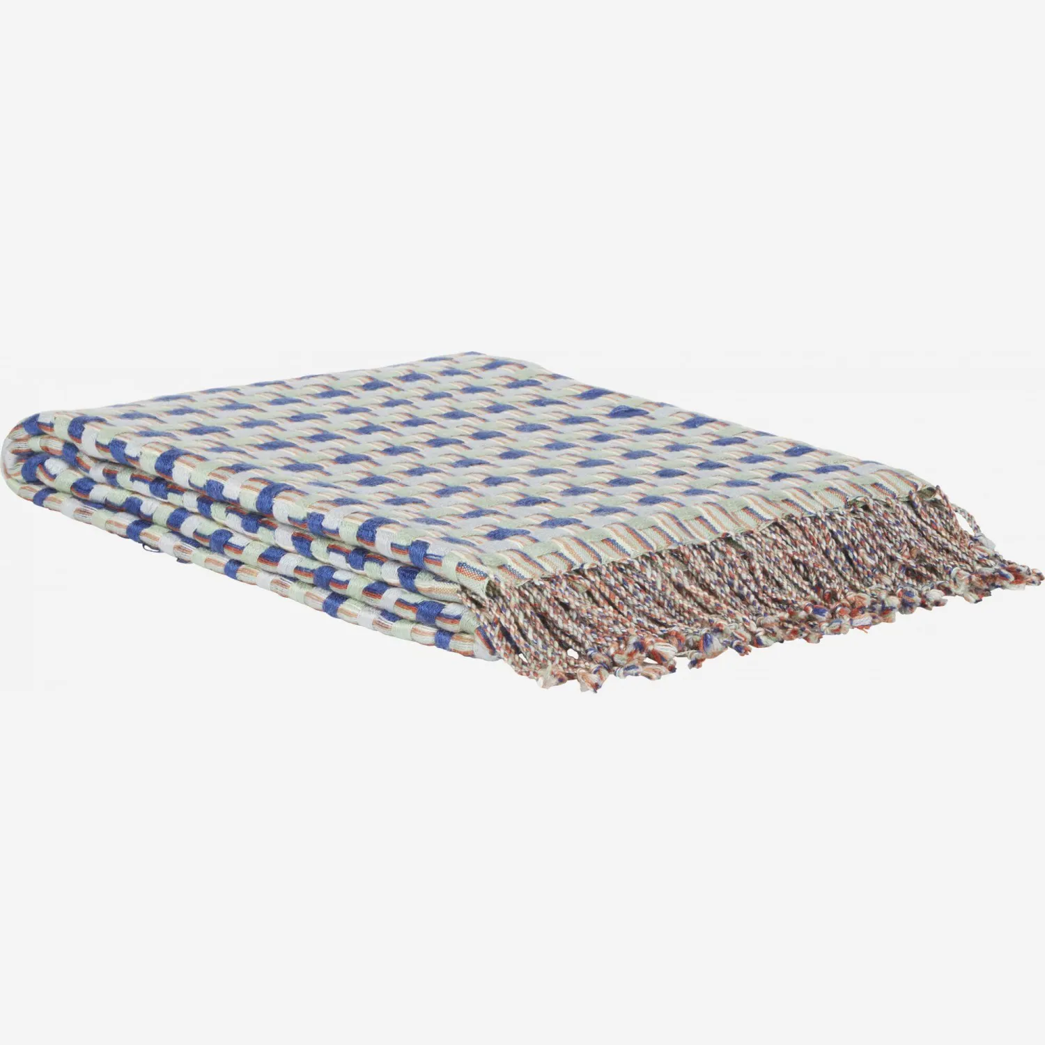 Plaid en laine - 130 x 170 cm - Bleu