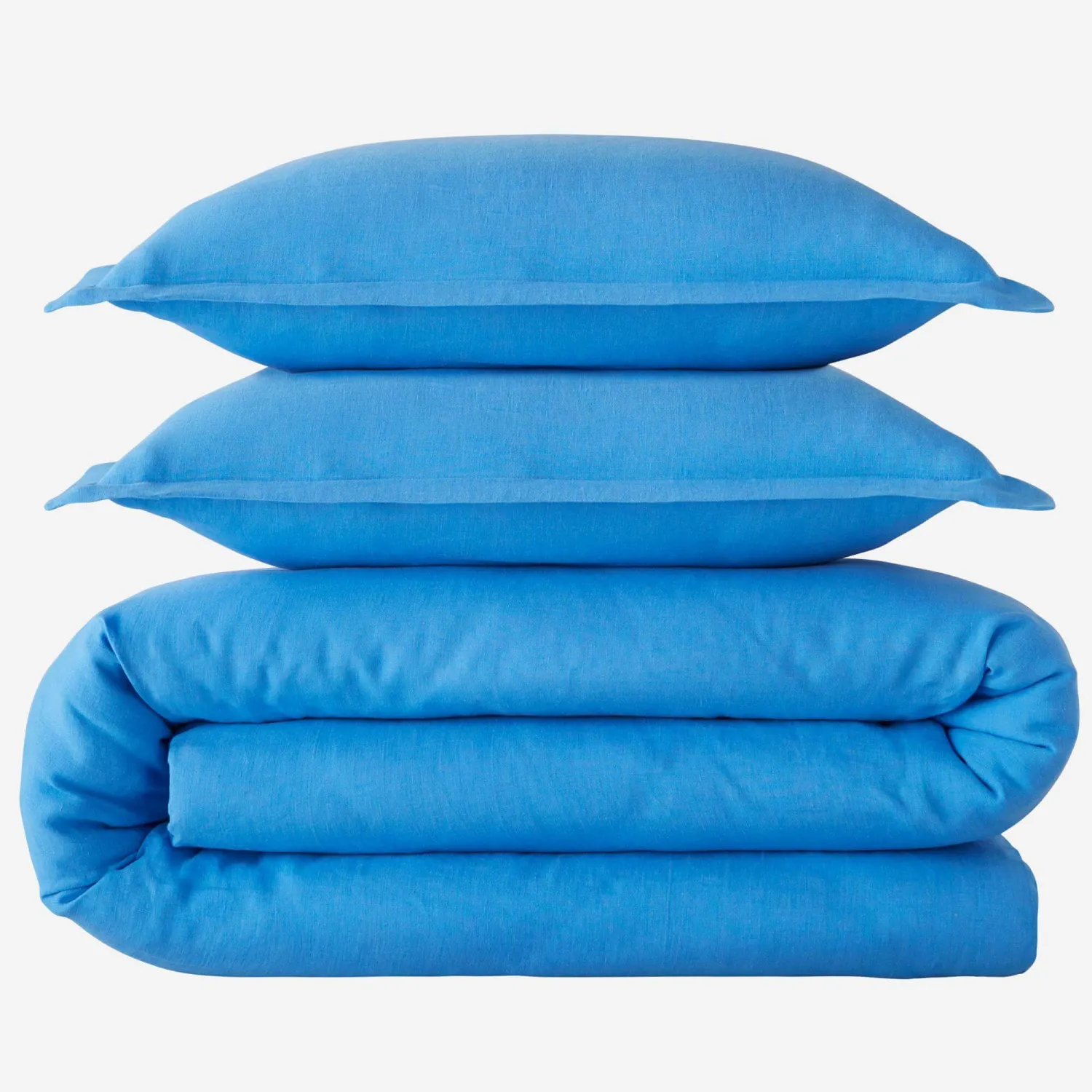 Parure de lit en lin - 220 x 240 cm - Bleu électrique