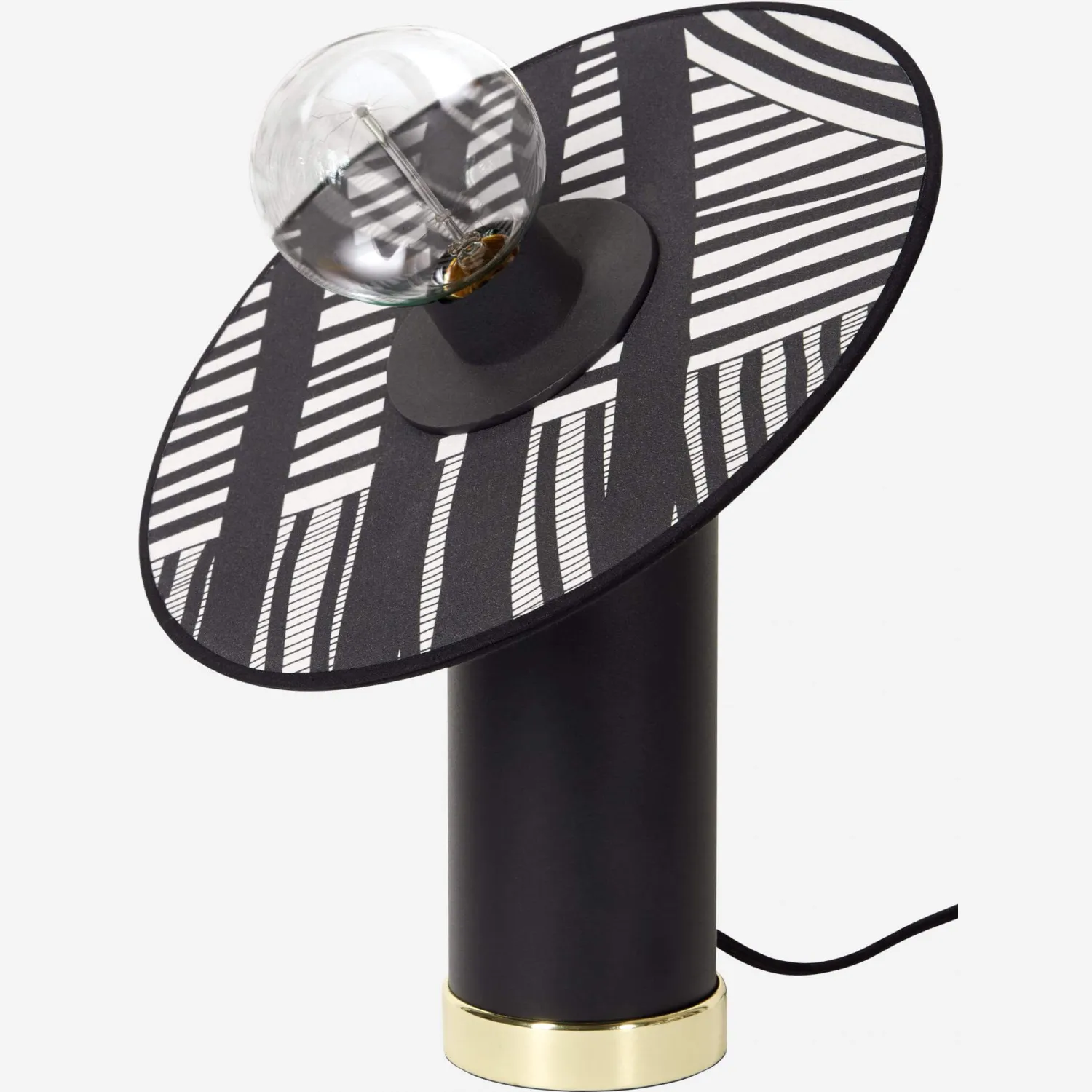 Base de candeeiro redondo de metal - 29 cm - Preto