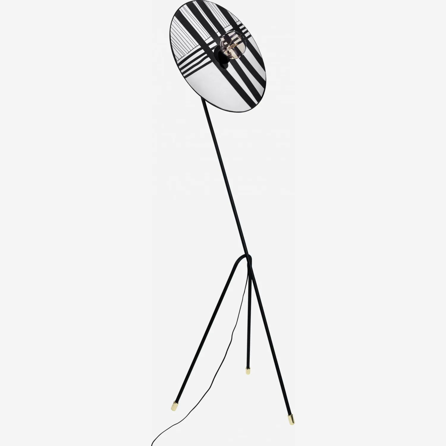 Stehleuchtenfuß aus Metall - 160 cm - Schwarz (Leuchtenschirm separat erhältlich)