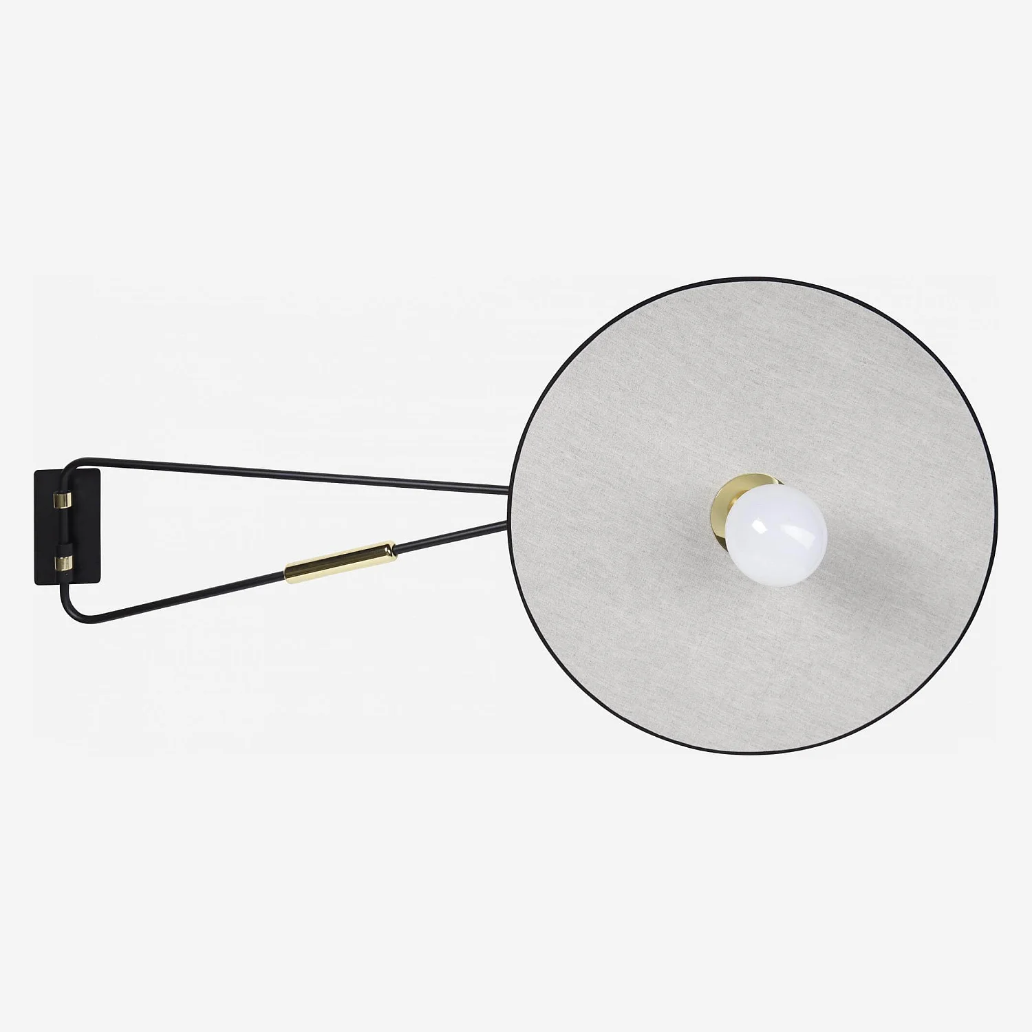 Applique déportée en métal - 96 cm - Noir (abat-jour vendu séparément) - 1