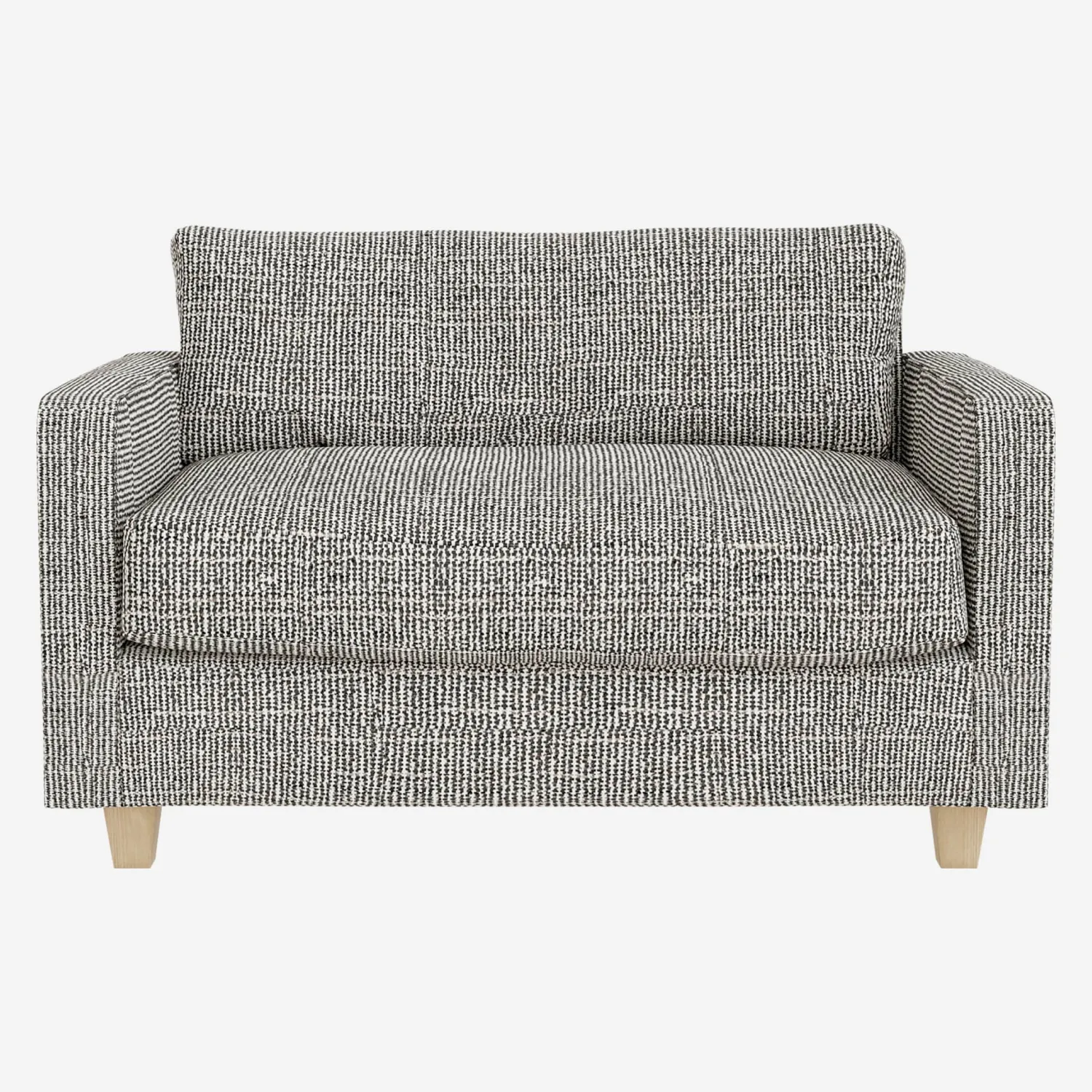 Canapé compact en tissu italien - Gris mélangé - Pieds clairs - 1