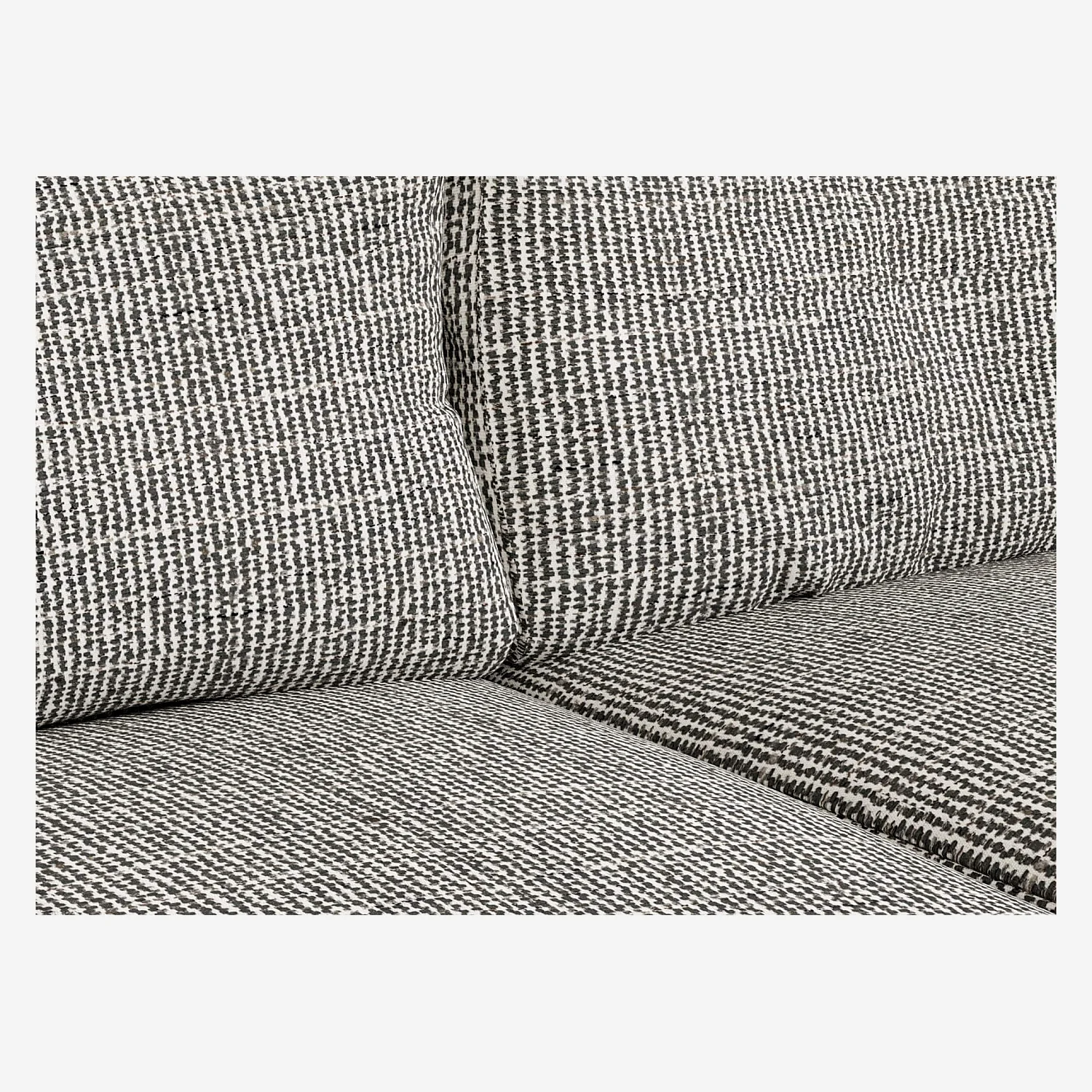 Canapé 3 places avec angle droit en tissu italien - Gris mélangé - Pieds clairs - 4