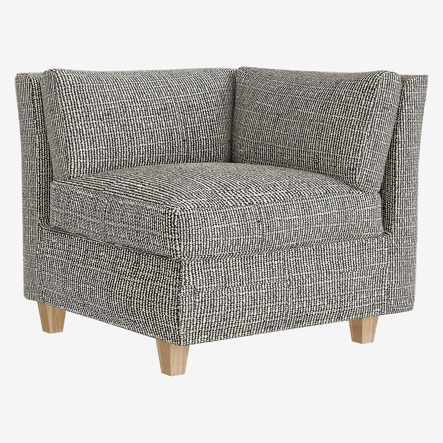 Elément d'angle en tissu italien - Gris mélangé - Pieds clairs - 2