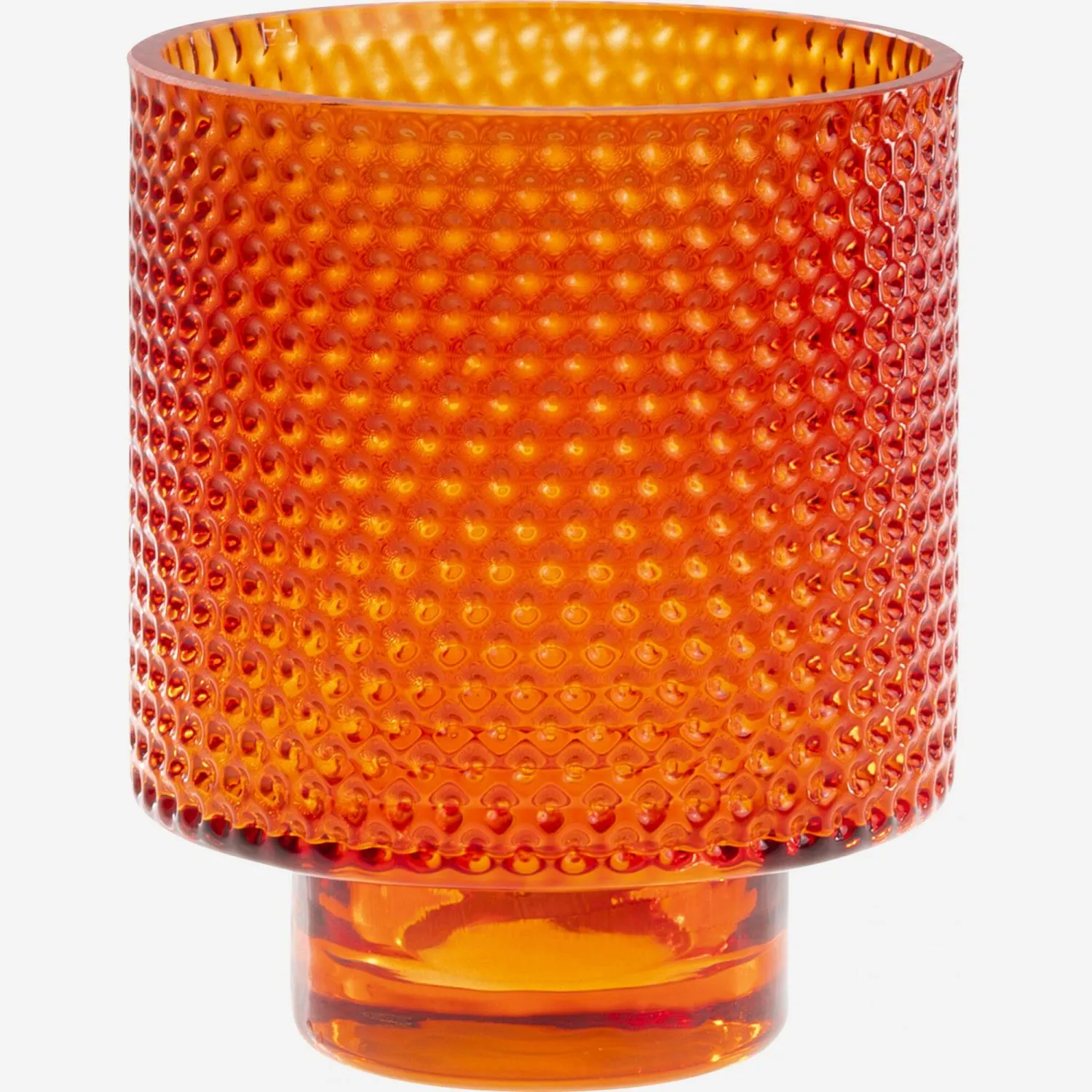 Photophore en verre - 10 x 12 cm - Rouge foncé