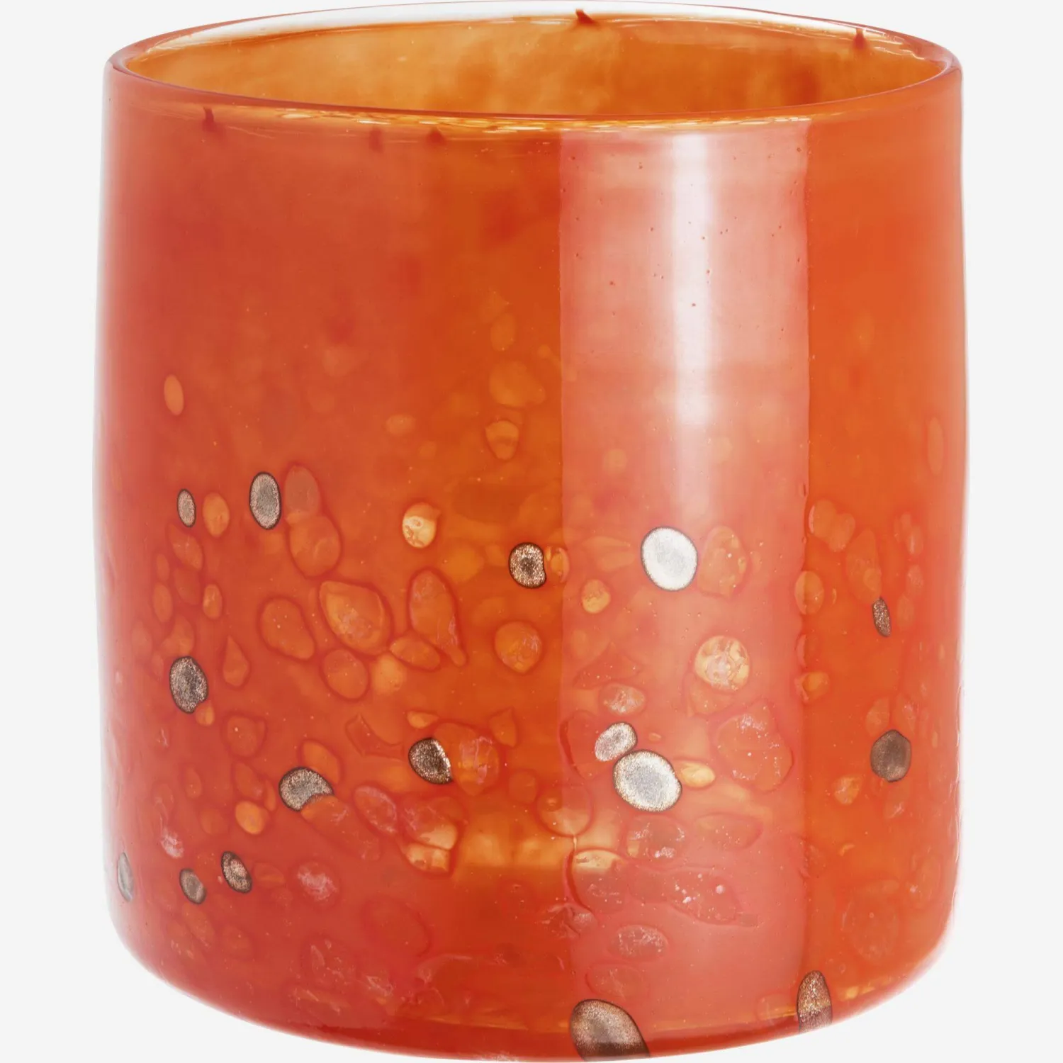 Windlicht aus Glas - 15 x 15 cm - Orange