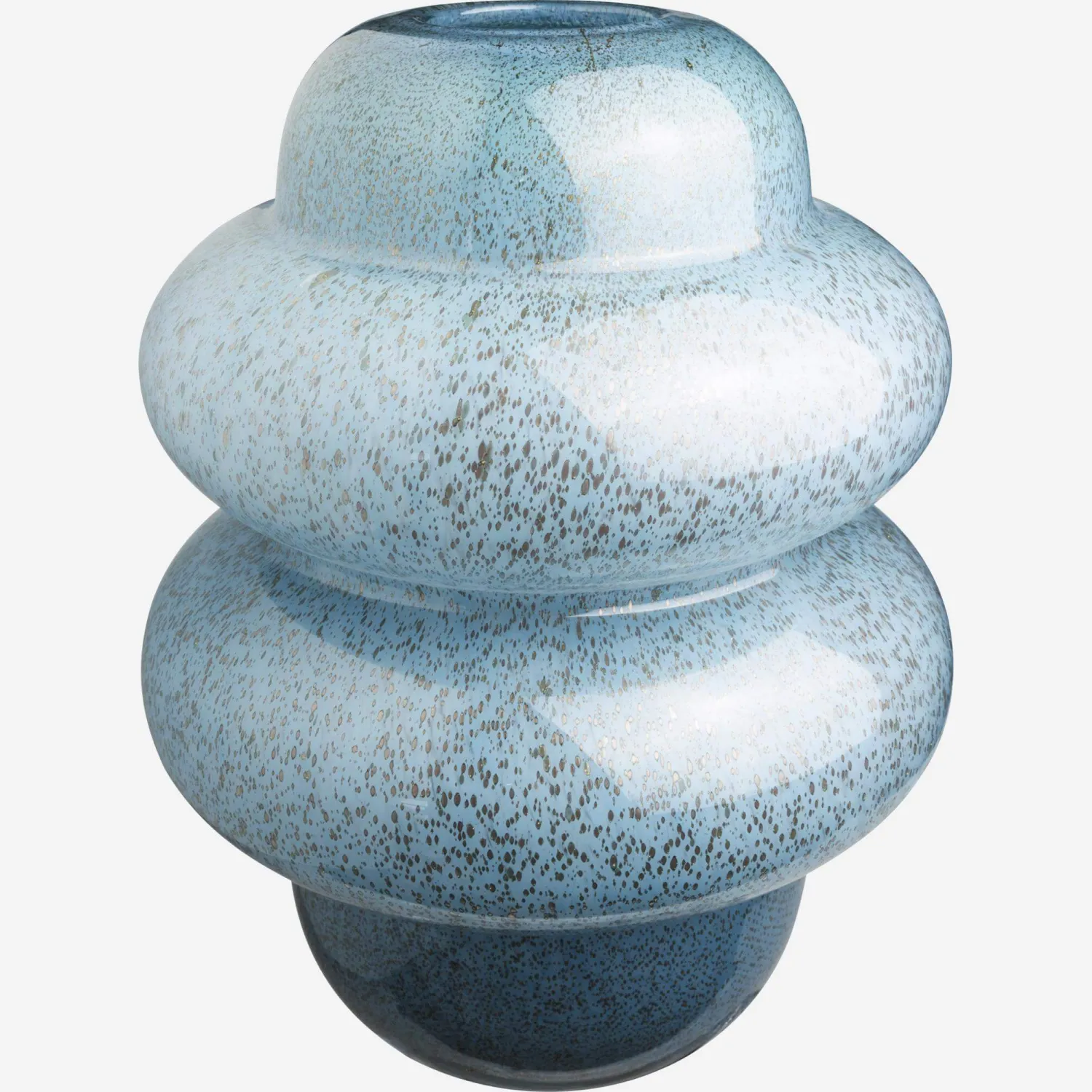 Vase organique en verre - 30 cm - Bleu gris
