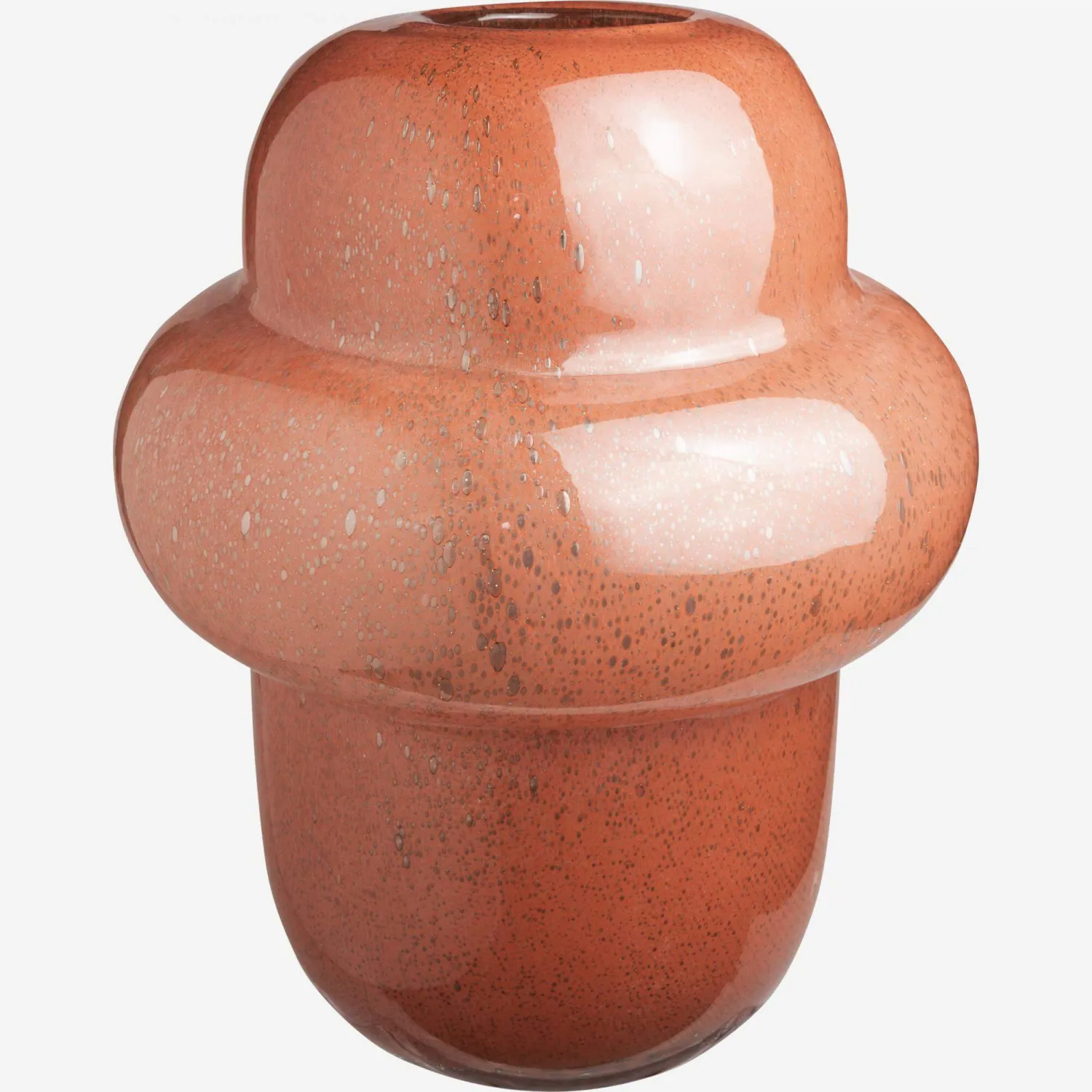 Vase organique en verre - 25 cm - Rouge foncé