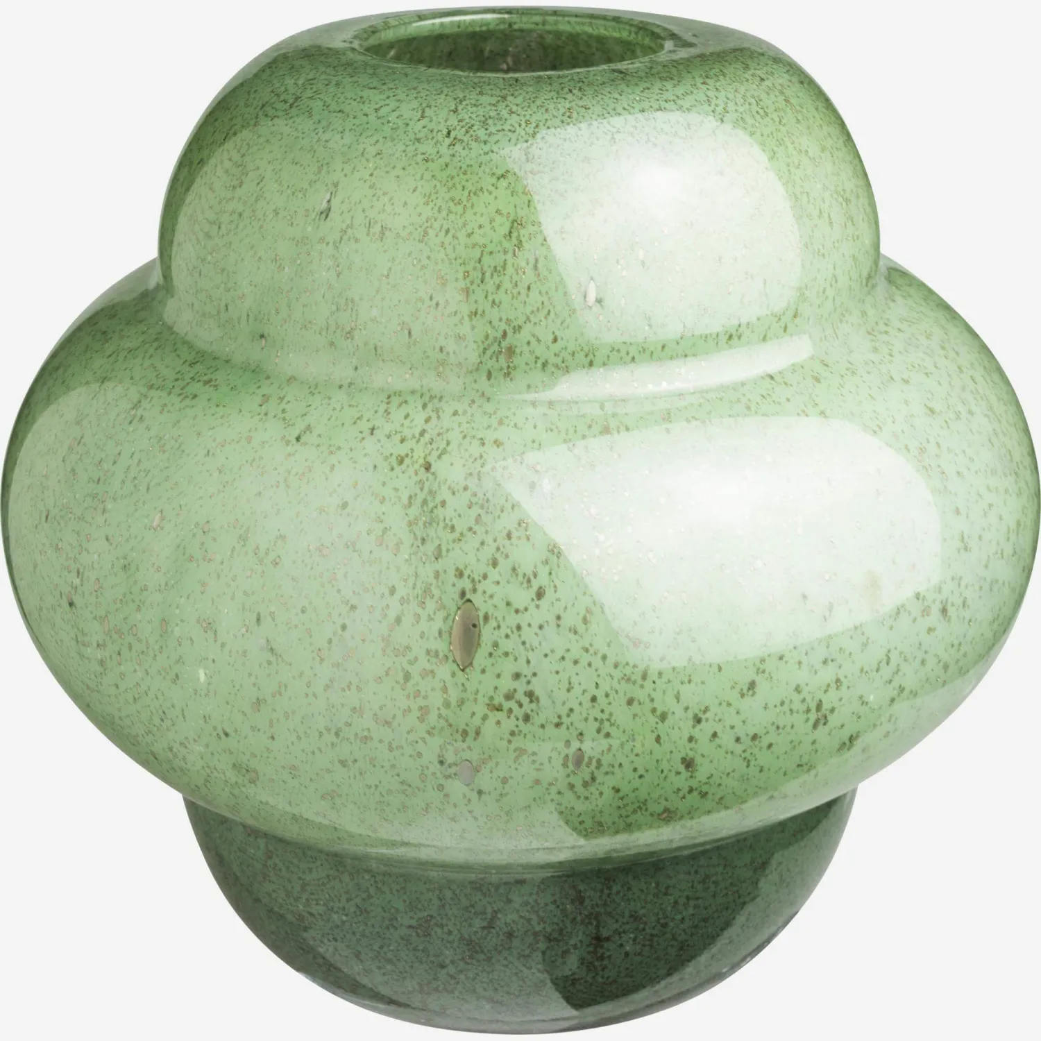 Vase organique en verre - 20 cm - Vert