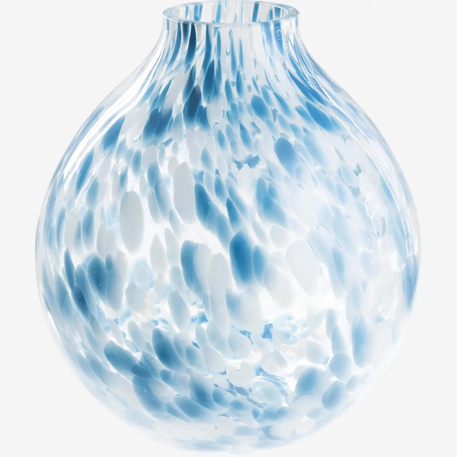 Vase en verre soufflé bouche- 30 x 33 cm - Bleu