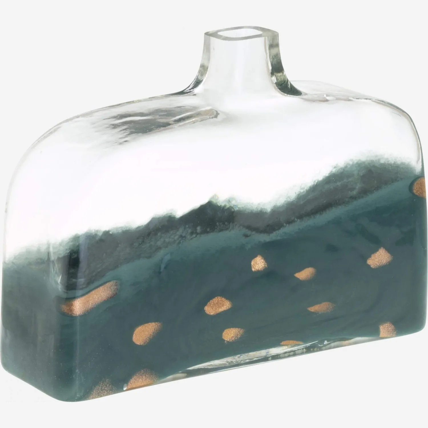 Vase en verre - 24 x 18 cm - Vert foncé
