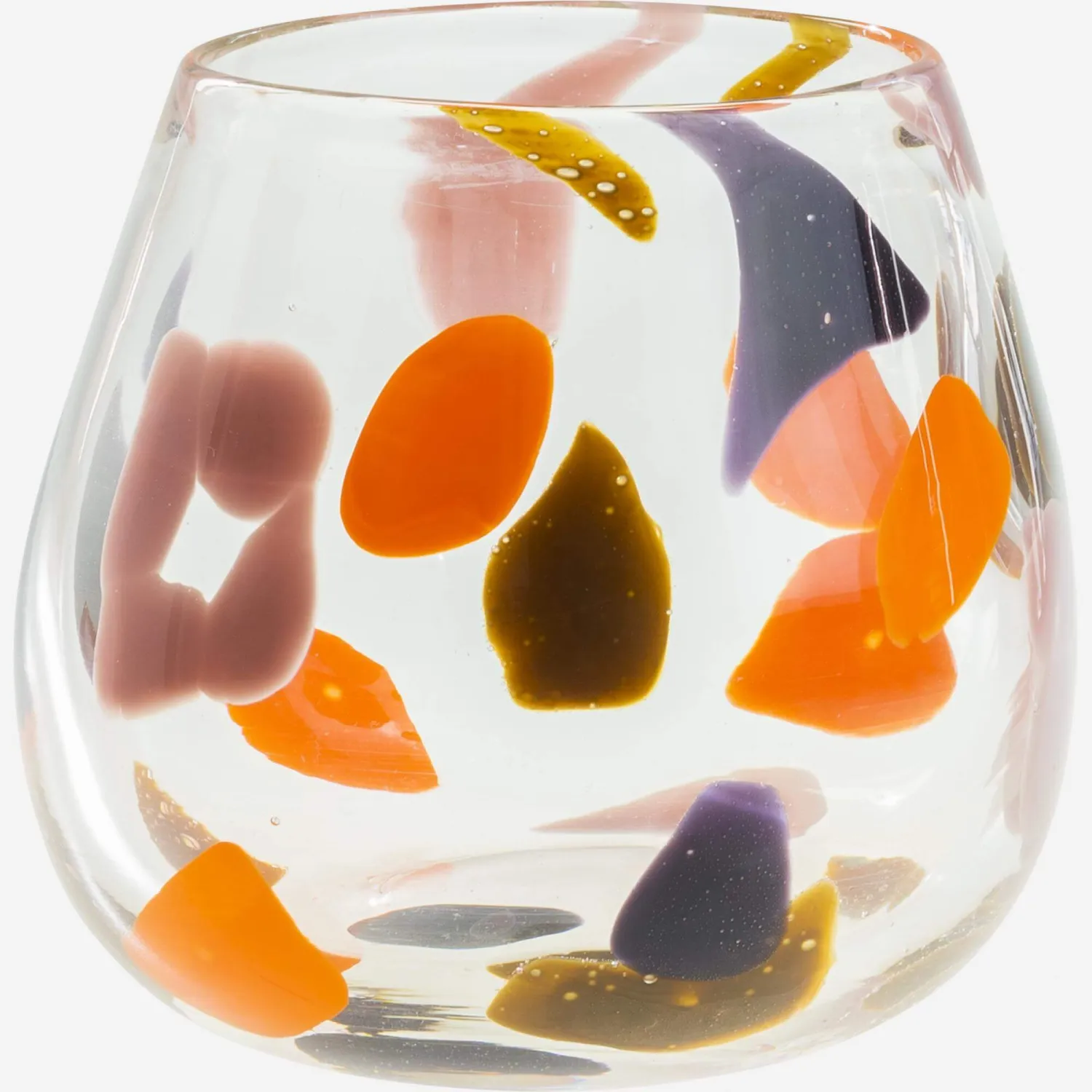 Vase en verre - 13 cm - Moucheté multicolore