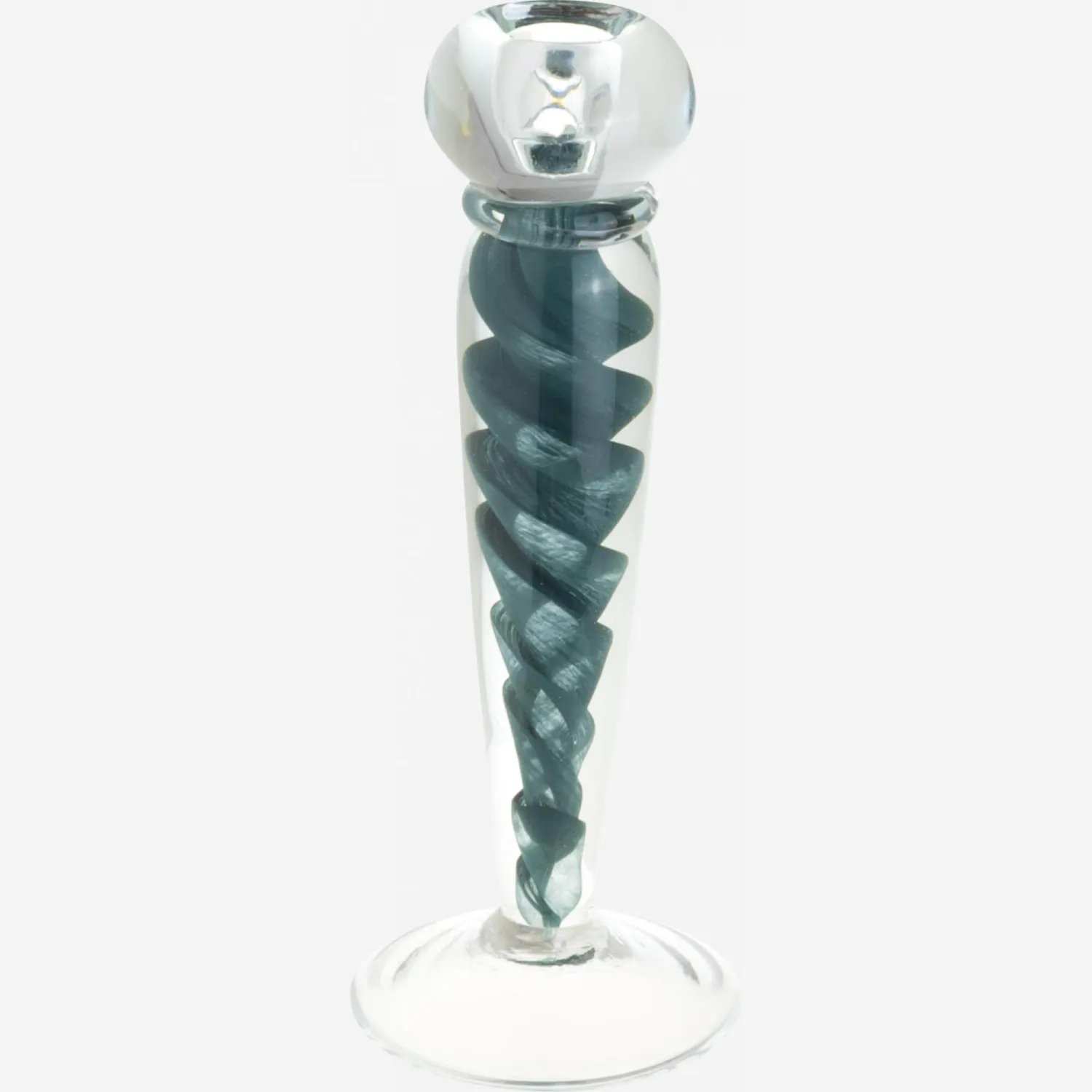Kerzenständer aus Glas - 25 cm - Dunkelgrün