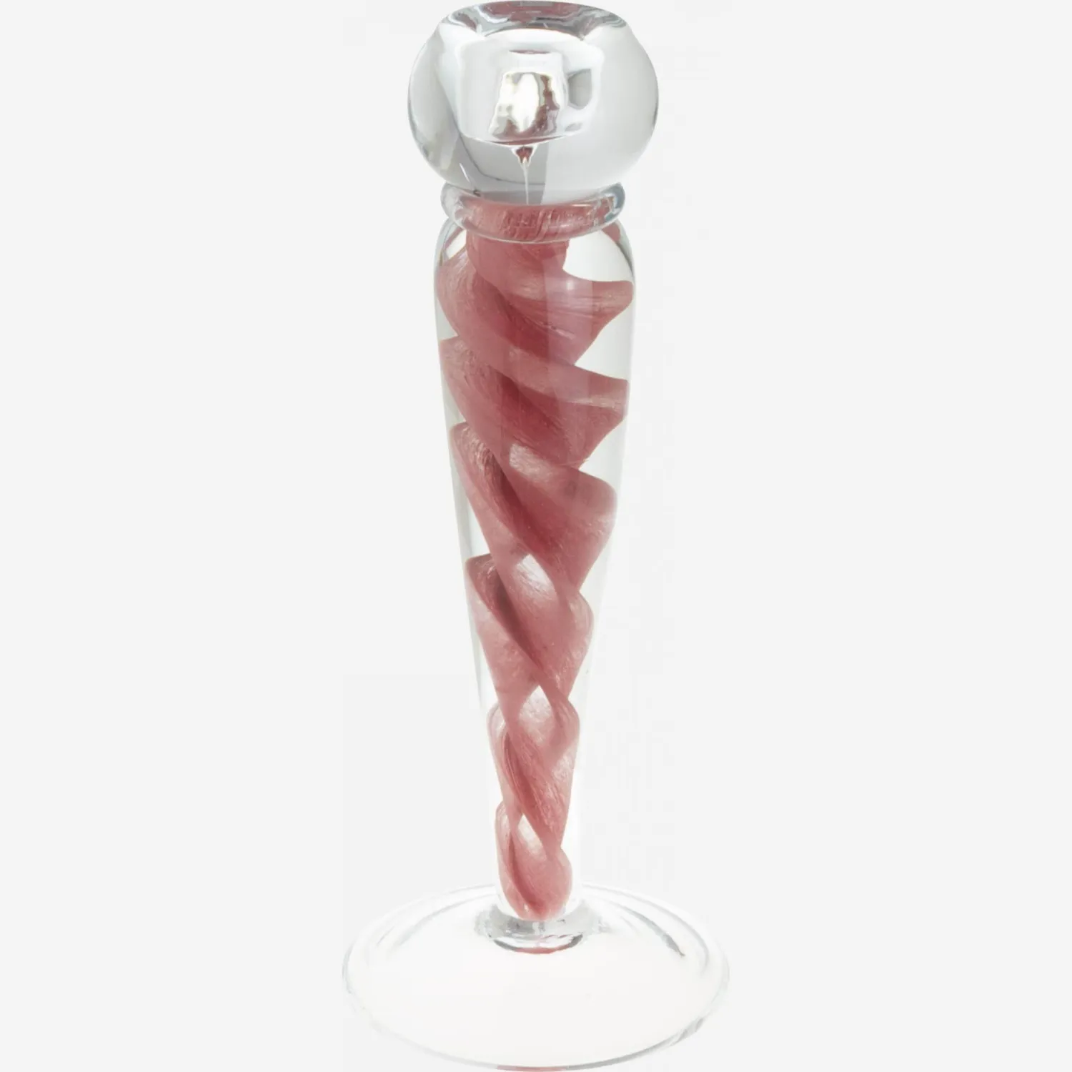 Kerzenständer aus Glas - 26 cm - Rosafarben