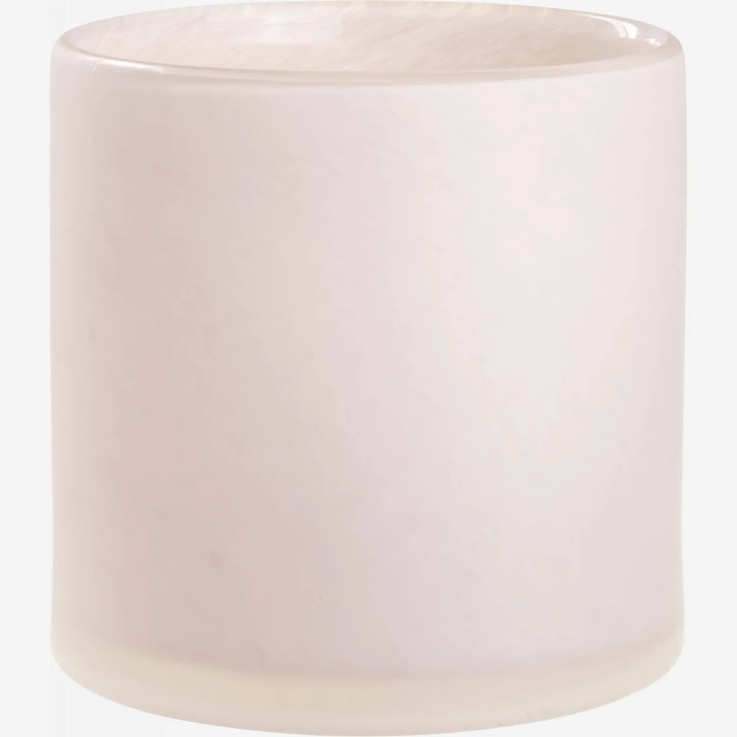 Portacandela in vetro sabbiato - 11 cm - Rosa chiaro