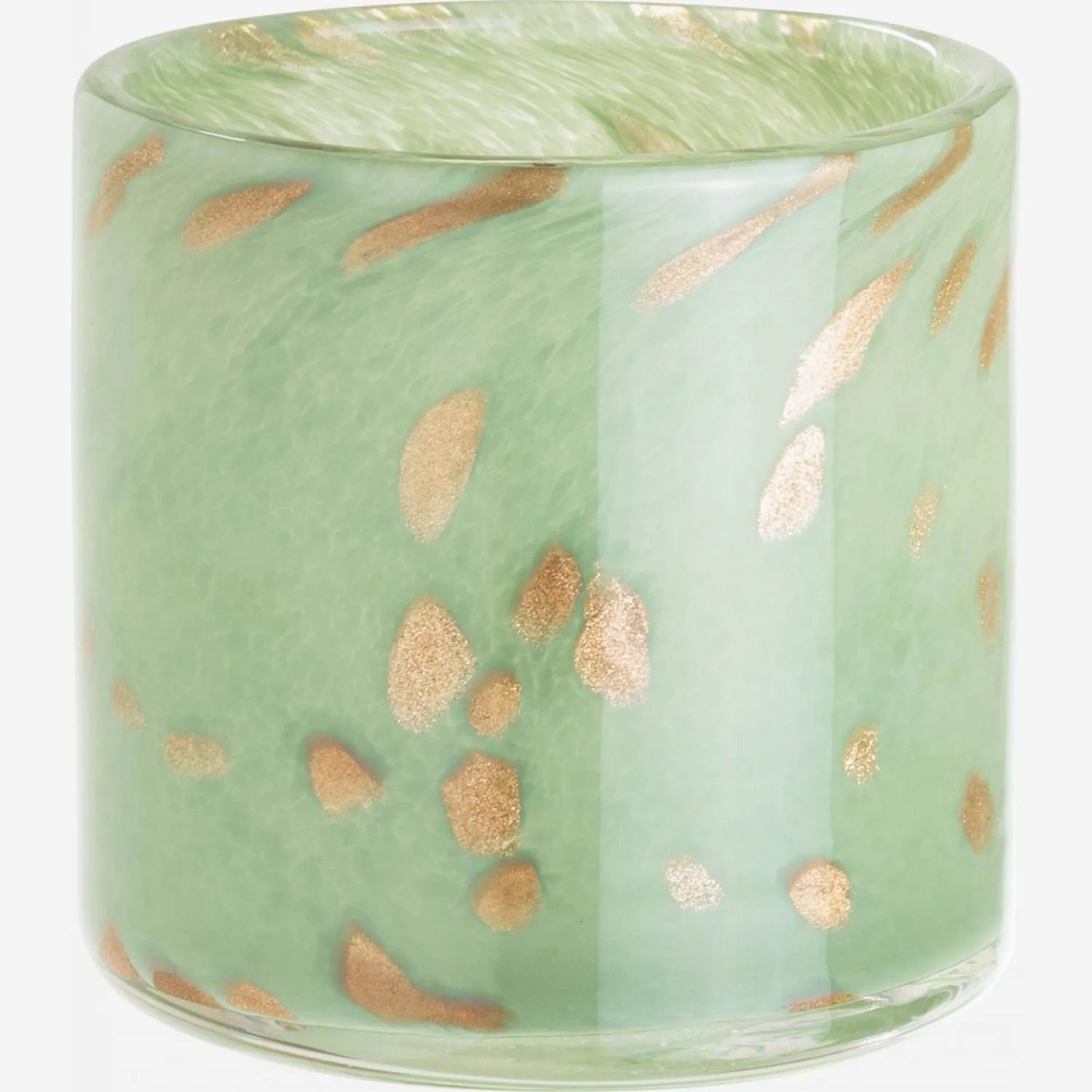 Candelabro de vidrio - 11 cm - Verde celadón