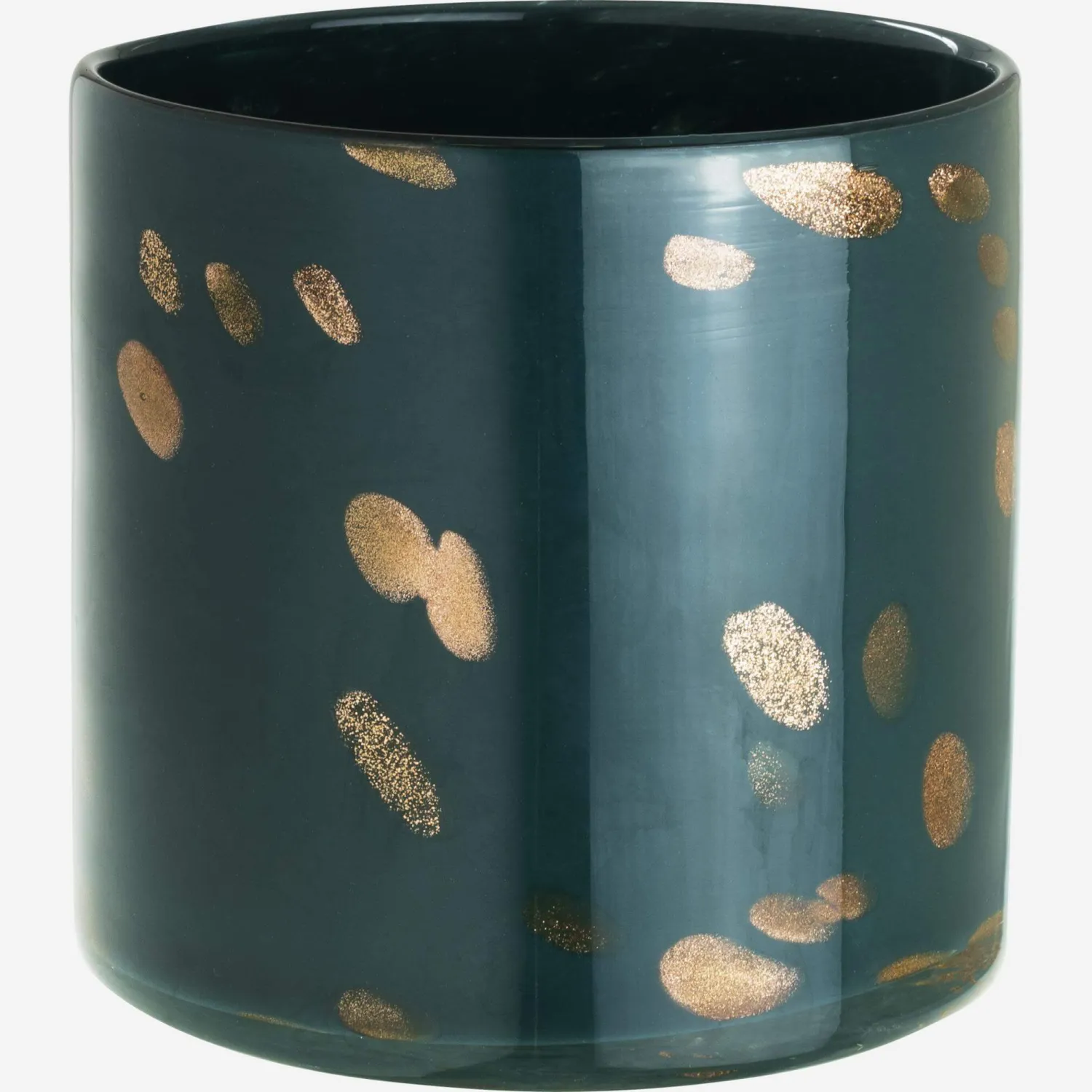 Windlicht aus Glas - 16 cm - Dunkelgrün