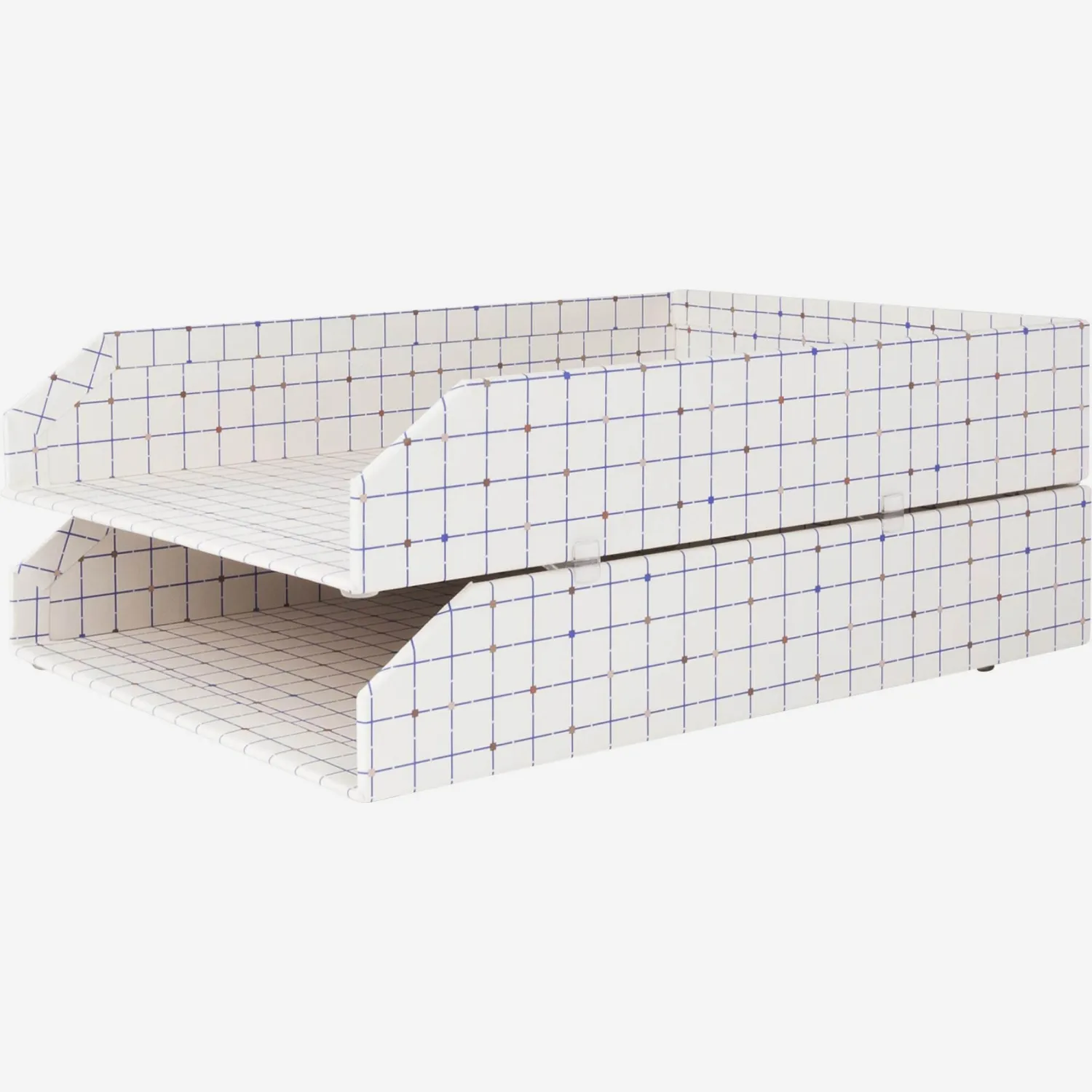 Lot de 2 organisateurs en carton - Ecru