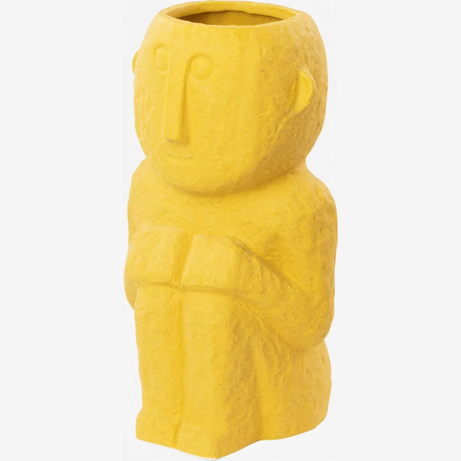 Vase totem en céramique - 31 cm - Jaune