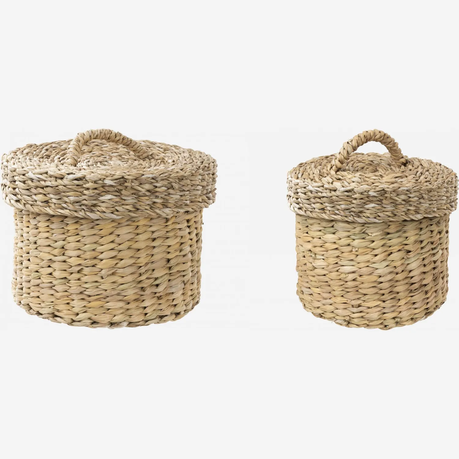 Lot de 2 paniers de rangement en jonc de mer - Naturel