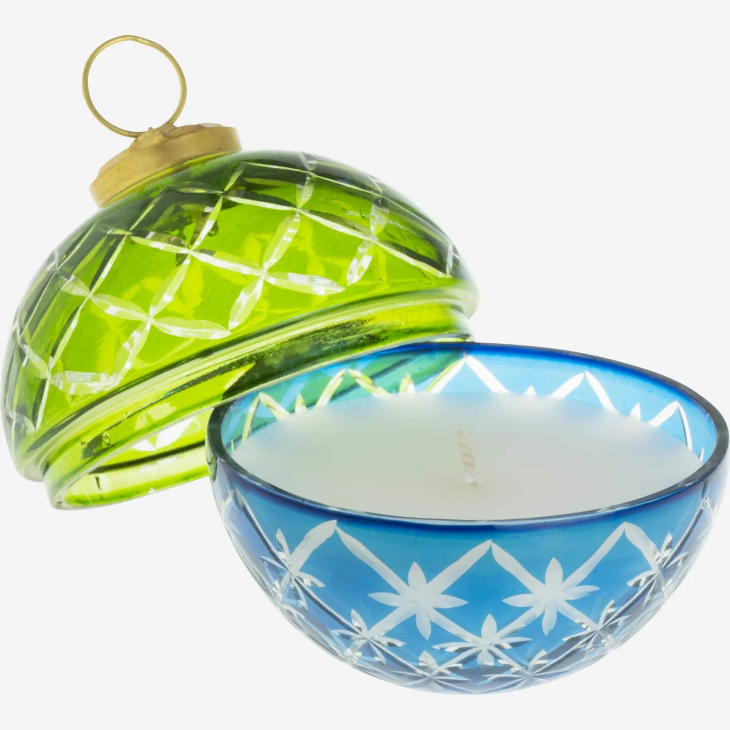 Vela bola perfumada - Aroma ceniza - vidrio - Verde