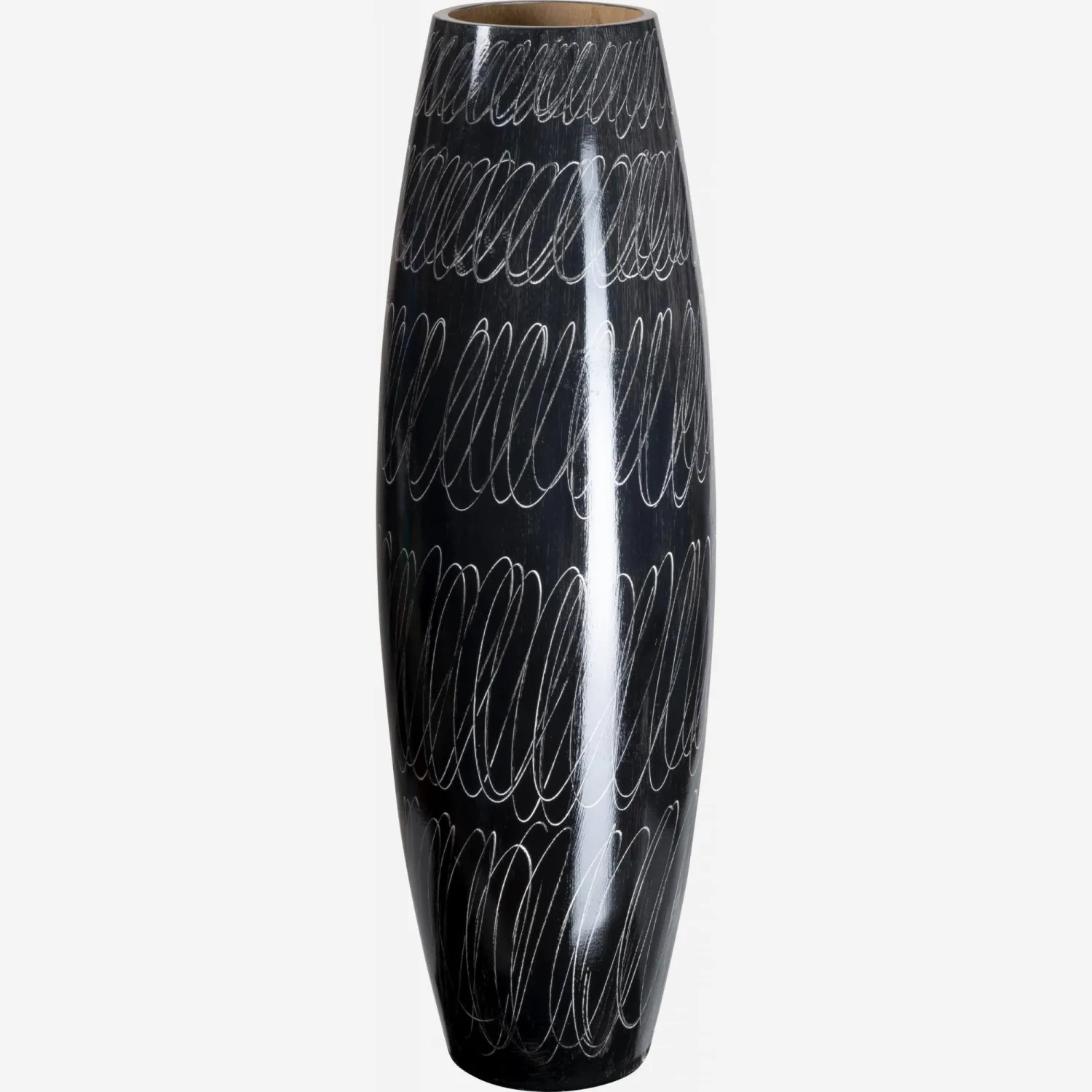 Vaso in legno - 65 cm - Nero