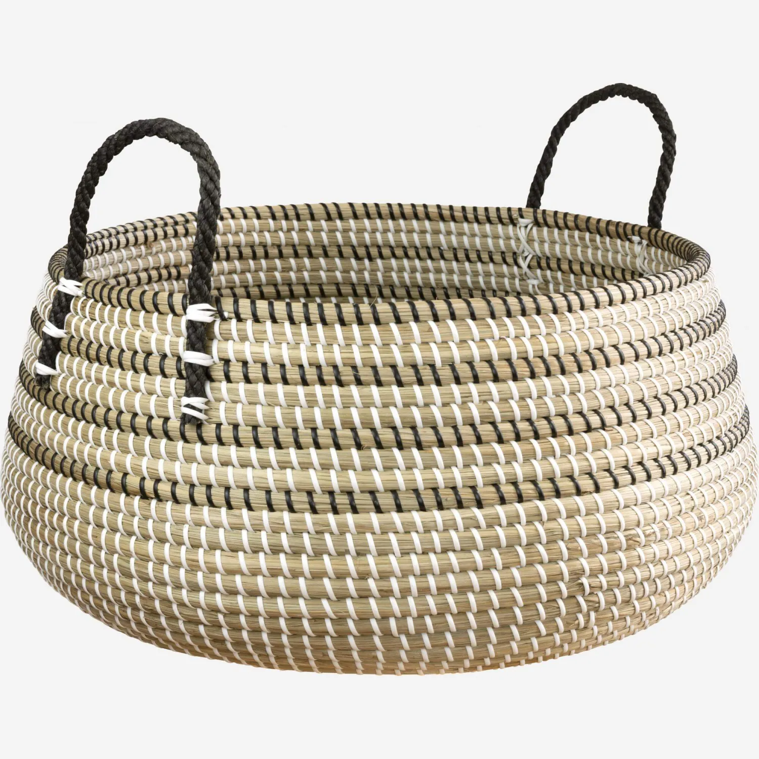 Panier de rangement en jonc de mer - 49 x 33 cm - Naturel