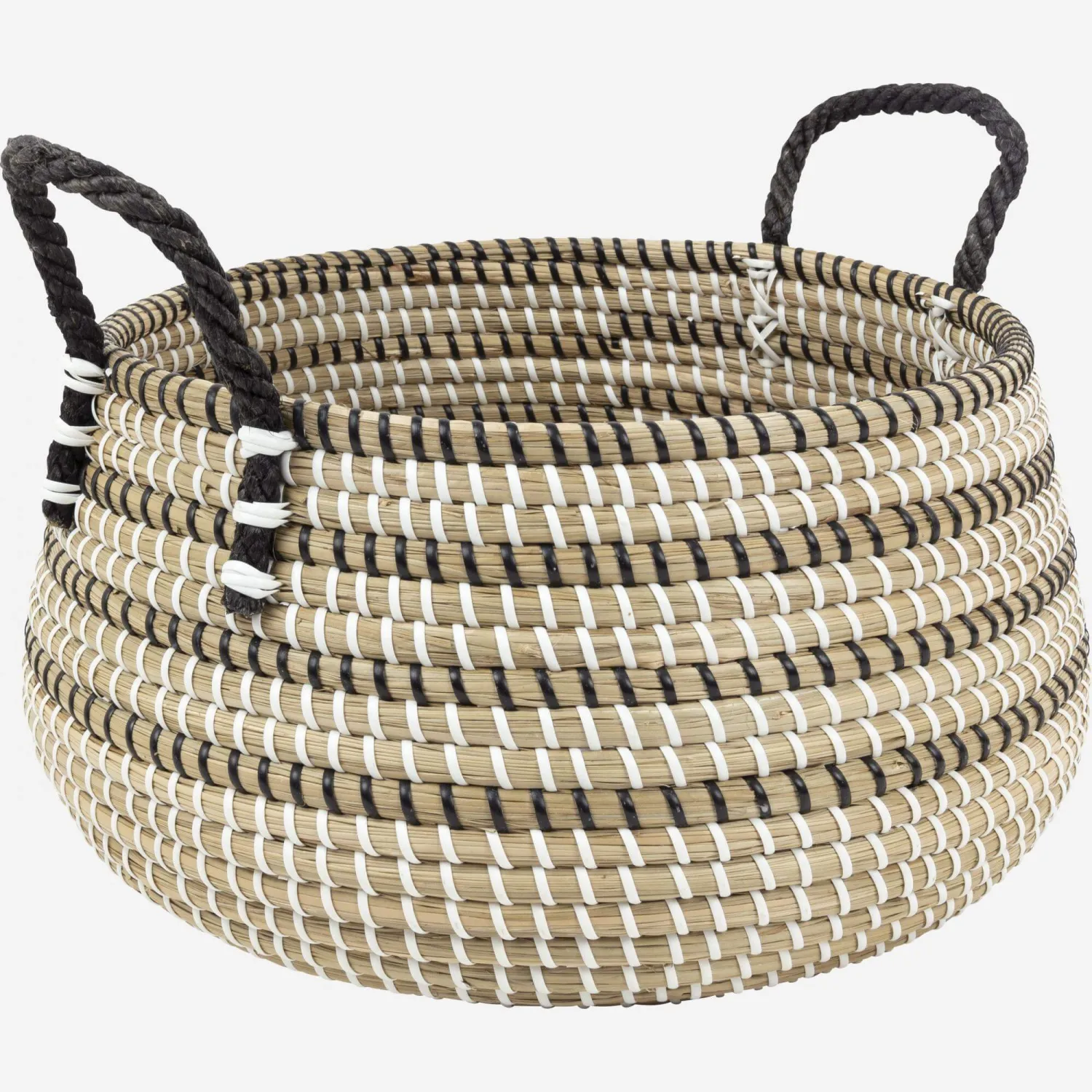 Panier de rangement en jonc de mer - 40 x 28 cm - Naturel
