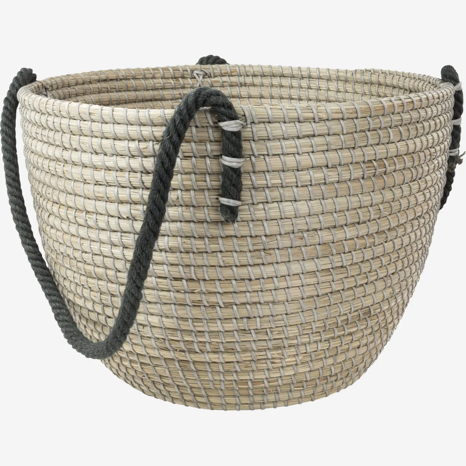 Panier de rangement en jonc de mer - 38 x 20 cm - Naturel