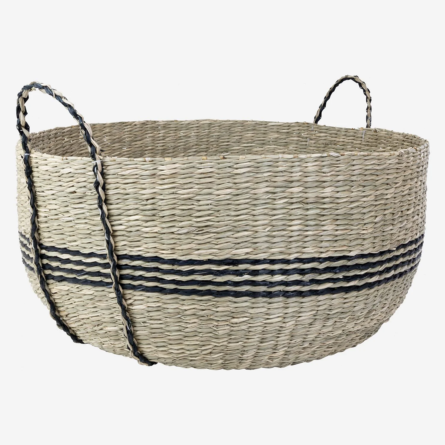 Panier de rangement en jonc de mer - 60 x 36 cm - Naturel - 4