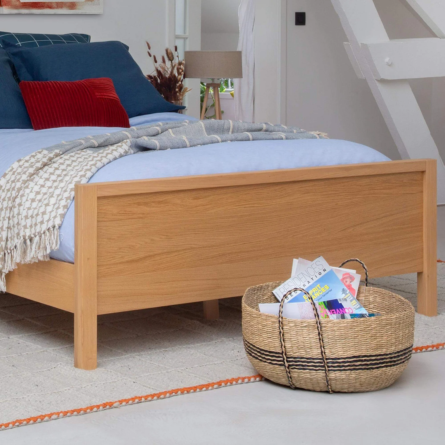 Panier de rangement en jonc de mer - 60 x 36 cm - Naturel - 1