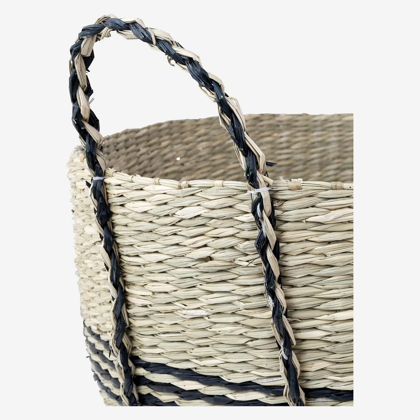 Panier de rangement en jonc de mer - 60 x 36 cm - Naturel - 3
