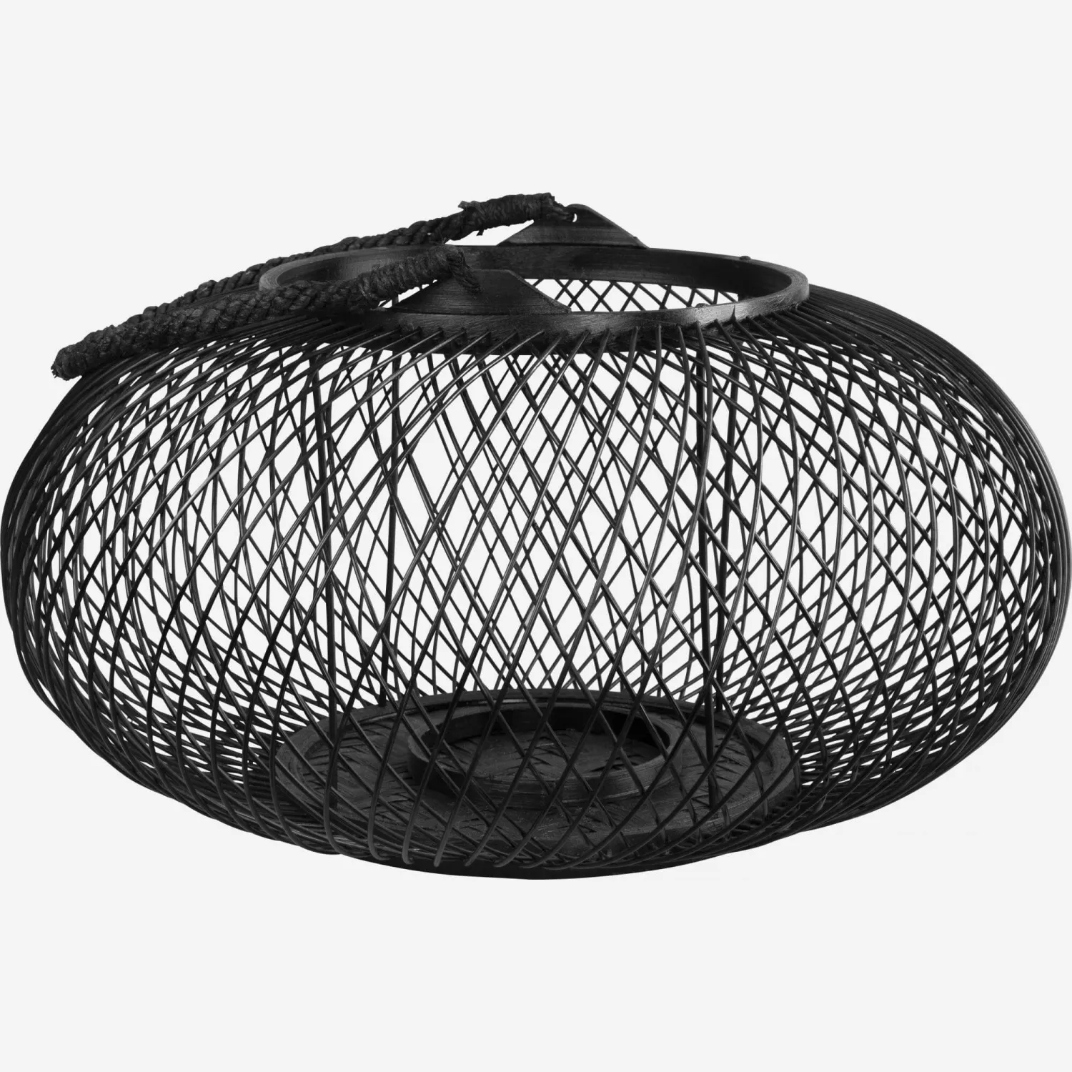 Lanterne en bambou - 30 cm - Noir